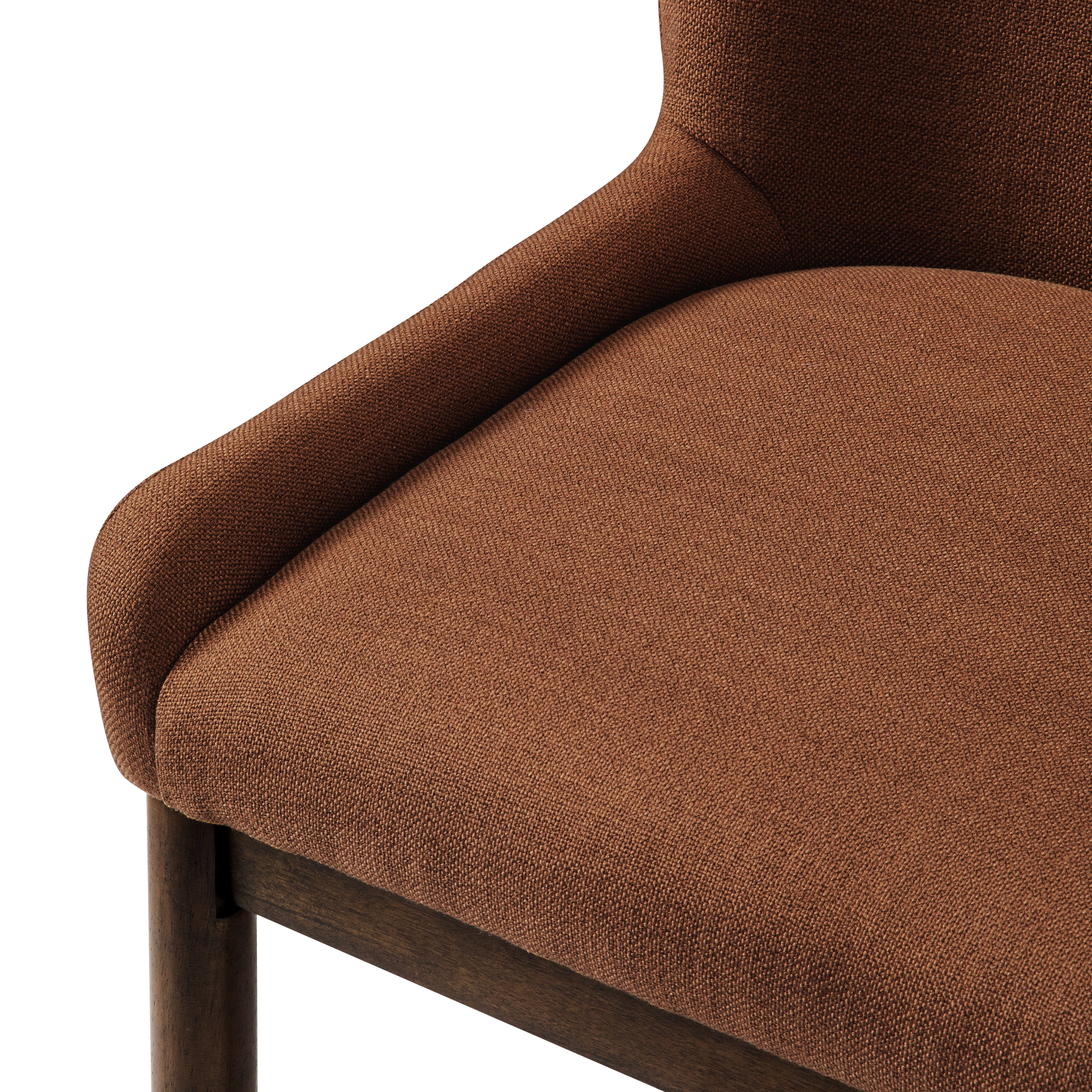 Gia Bar Stool in Aged Brown Finish With Clay Canvas Fabric in Stools by Maven Lane