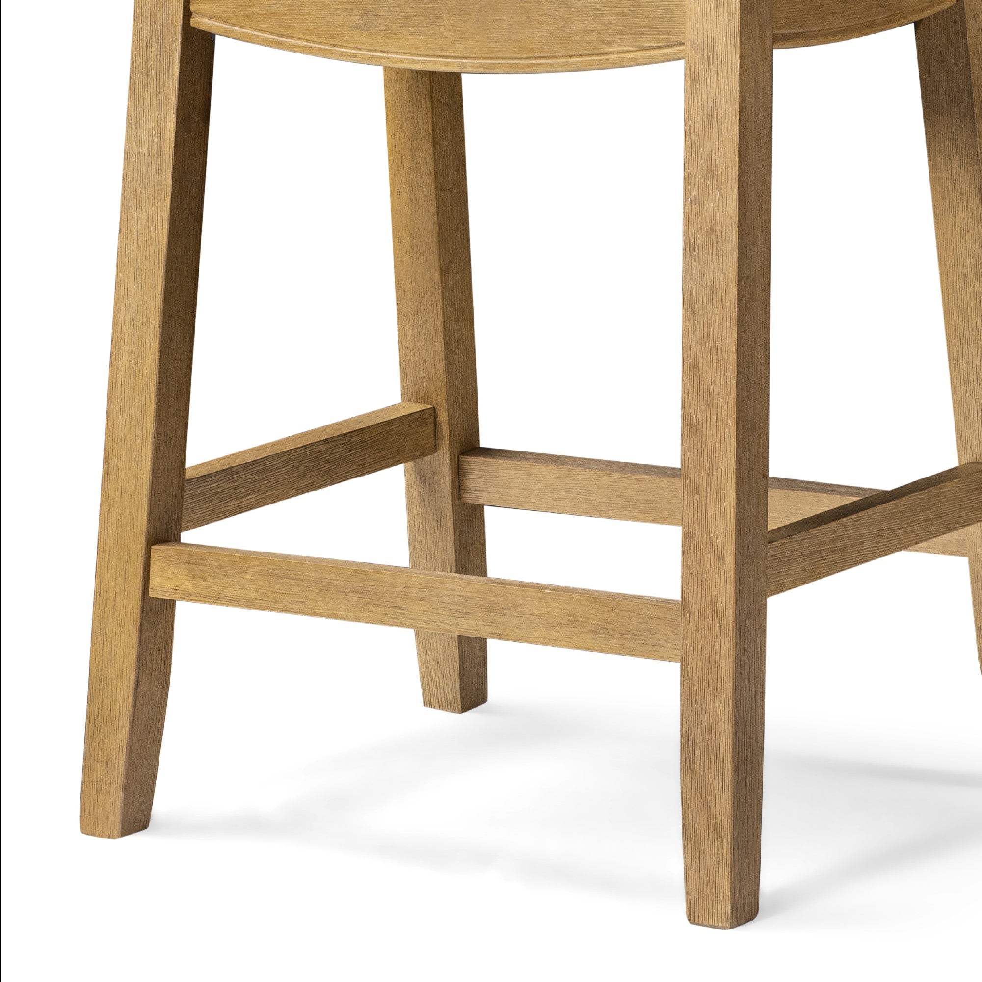 26" Sophia Counter Stool in Natural Finish with Dark Tan Faux Leather Upholstery in Stools by Maven Lane
