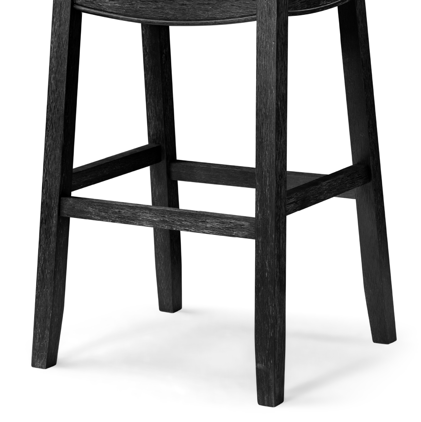 Sophia Bar Stool in Black Finish with Dark Grey Faux Leather Seat in Stools by Maven Lane