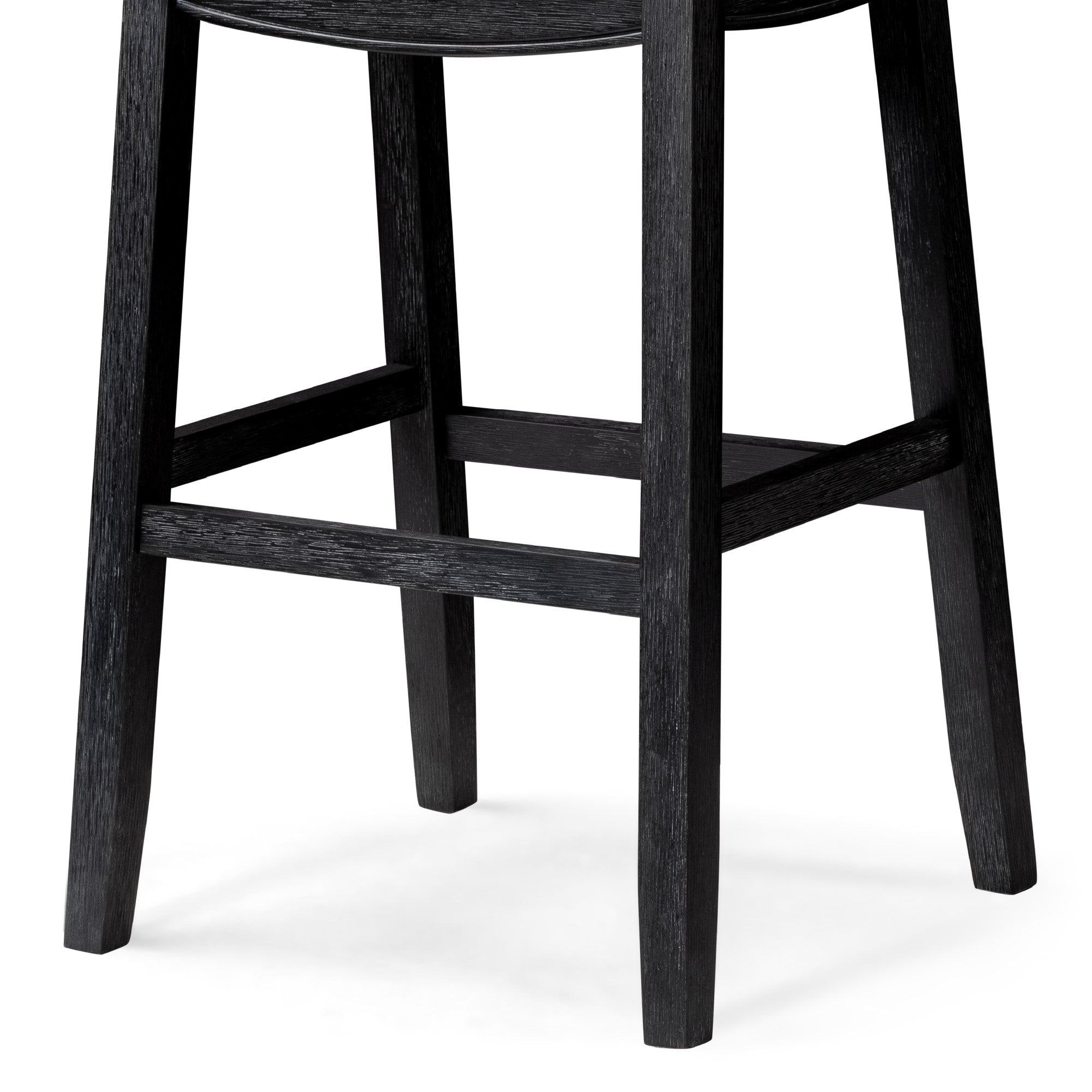 31" Sophia Bar Stool in Black Finish with White Fabric Upholstery in Stools by Maven Lane