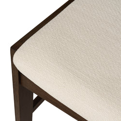Harbor Counter Stool in Aged Brown with Light Beige Fabric Upholstery in Maven Lane by Maven Lane