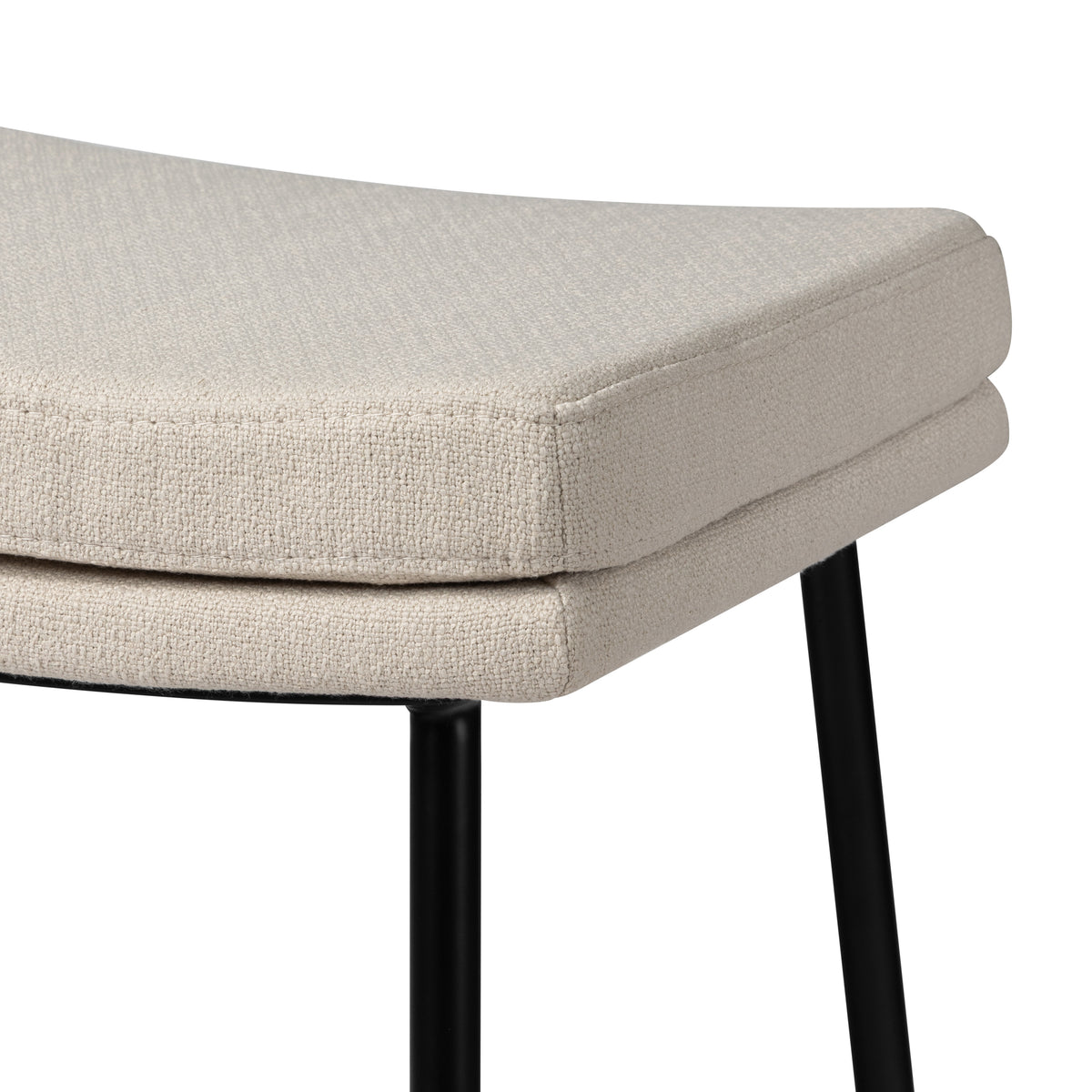 Berkley Counter Height Saddle Stool – Beige Fabric & Matte Black in Maven Lane by Maven Lane