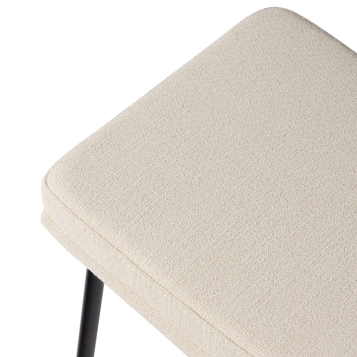 Berkley Counter Height Saddle Stool – Beige Fabric & Matte Black in Maven Lane by Maven Lane