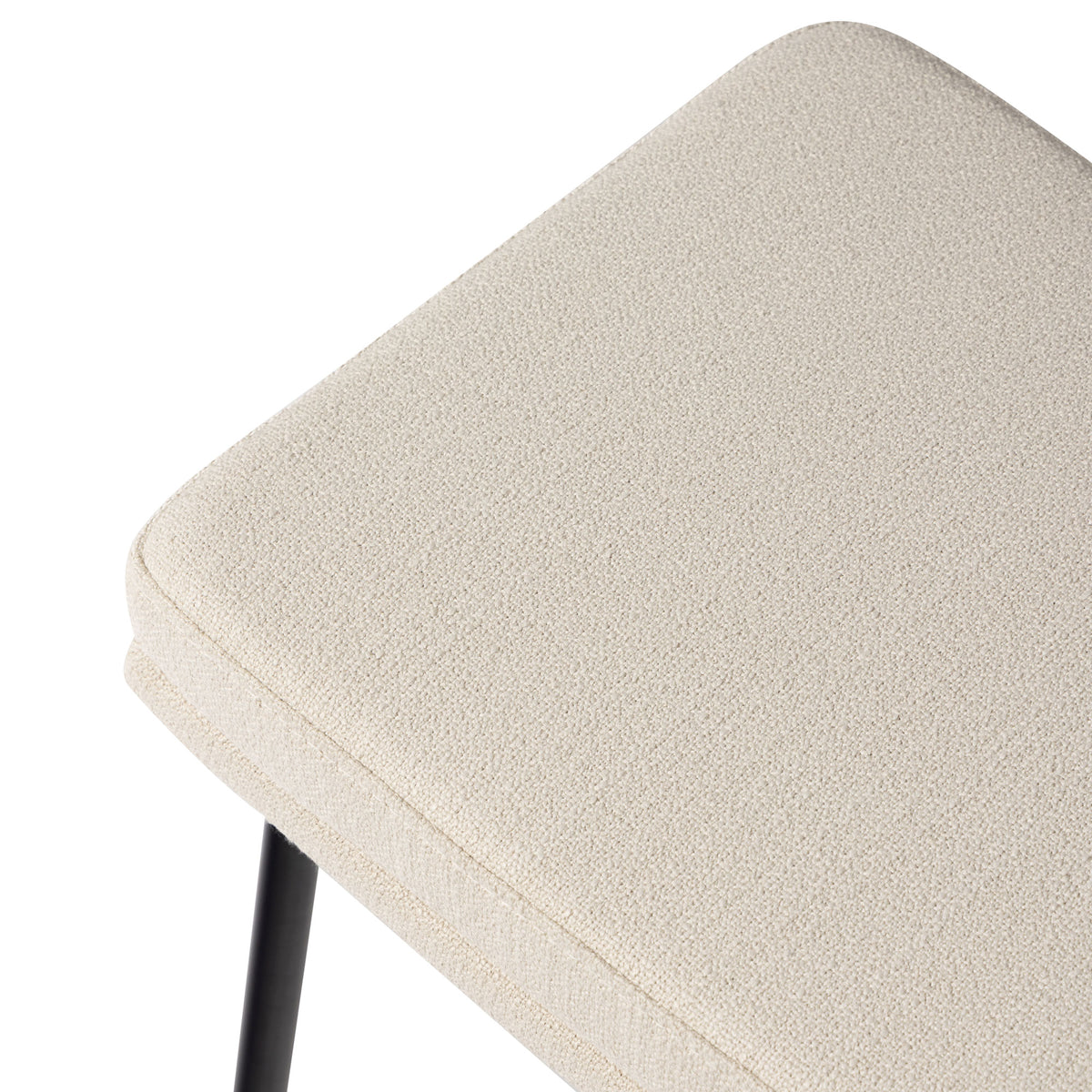 Berkley Bar Height Saddle Stool – Beige Fabric & Matte Black in Maven Lane by Maven Lane