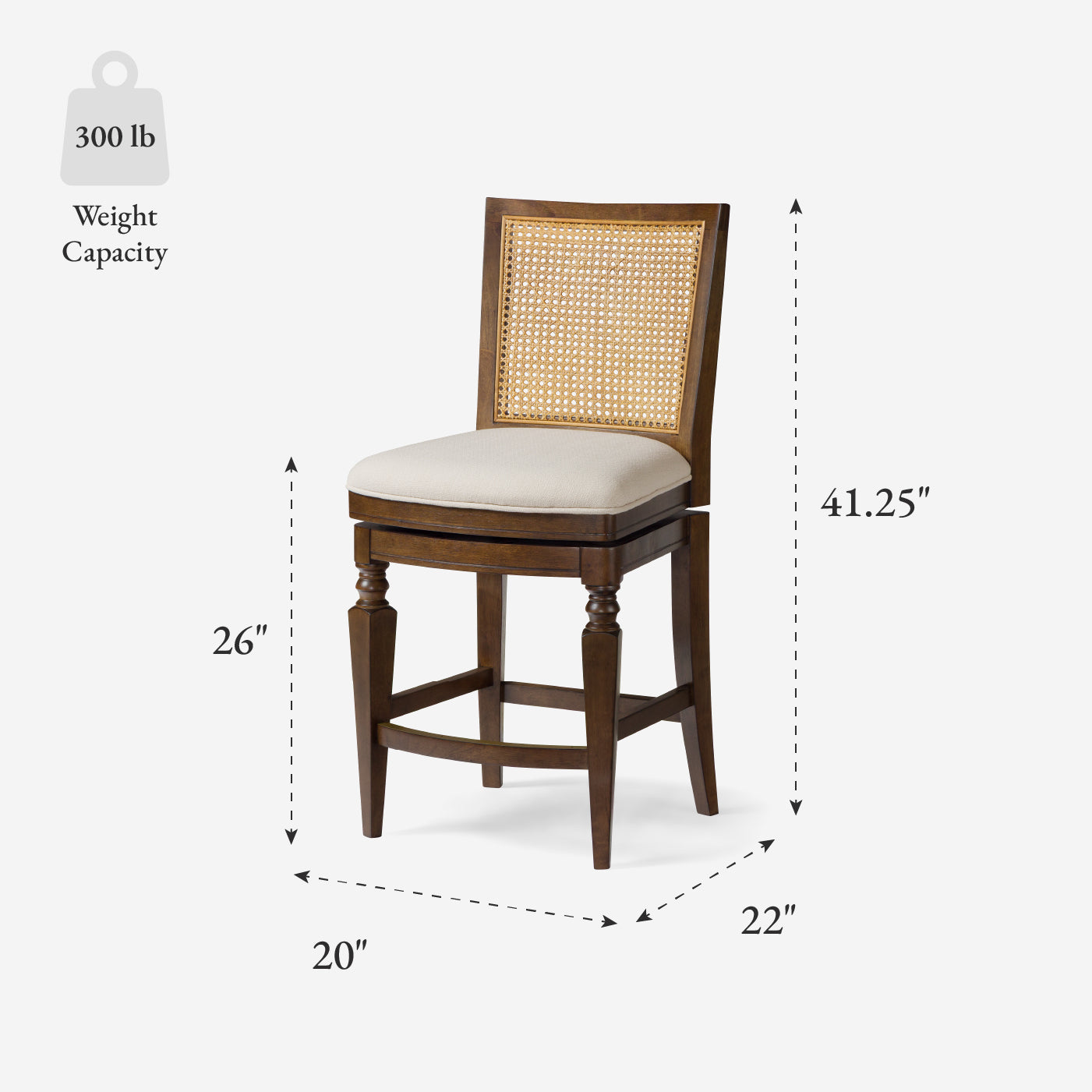 26" Sonoma Swivel Counter Stool in Brown Finish and Beige Fabric in Stools by Maven Lane