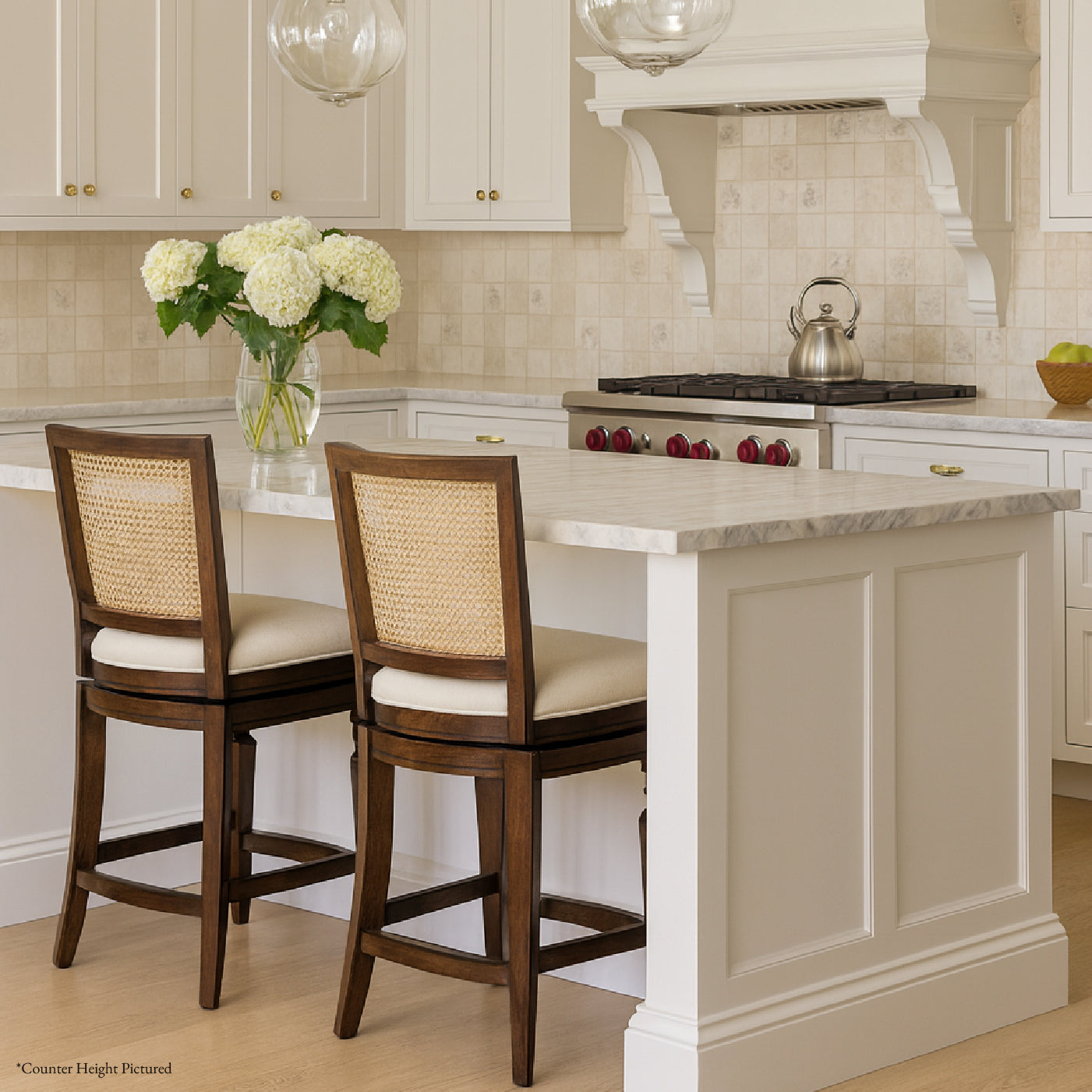 Sonoma Swivel Bar Stool in Brown Finish and Beige Fabric in Stools by Maven Lane