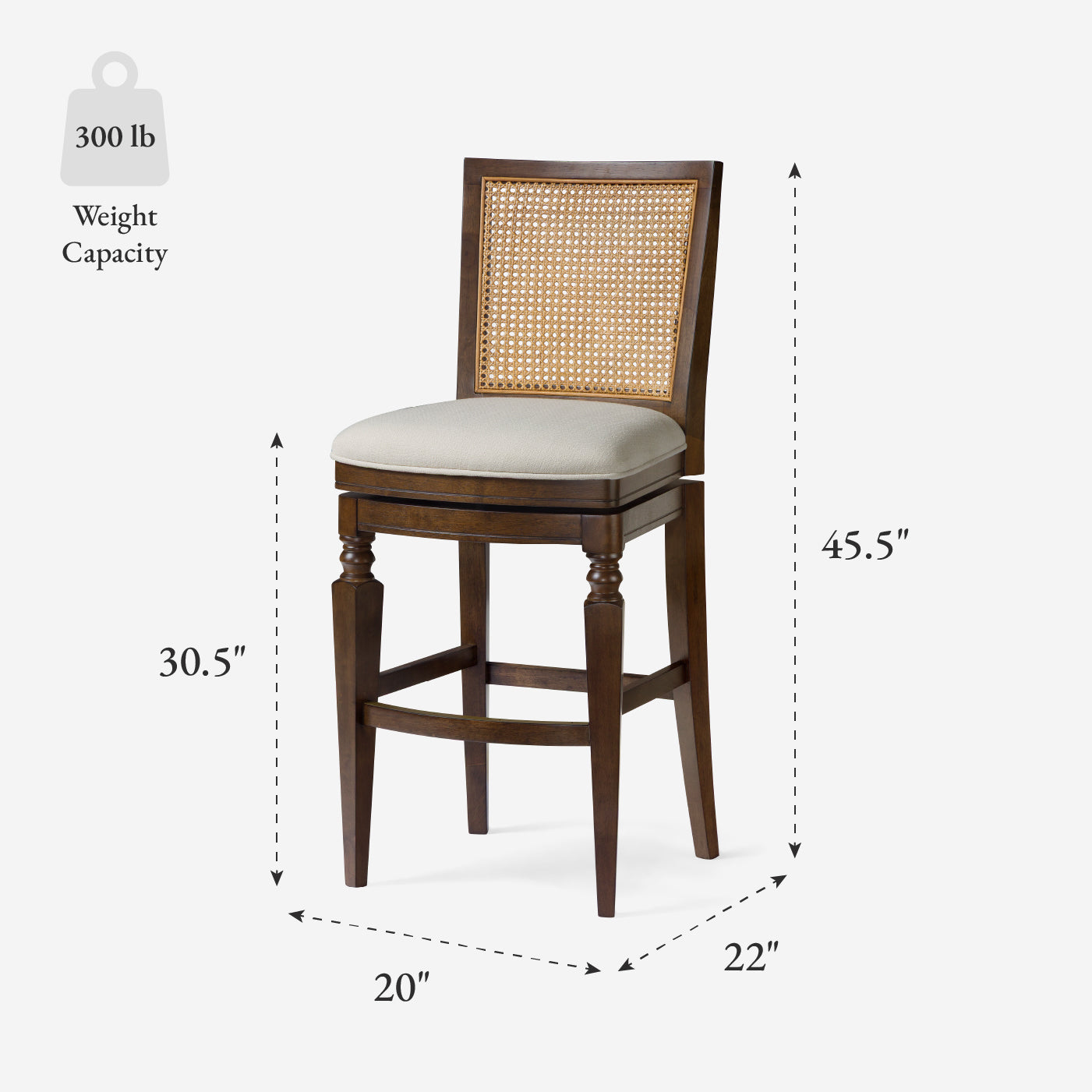 31" Sonoma Swivel Bar Stool in Brown Finish and Beige Fabric in Stools by Maven Lane