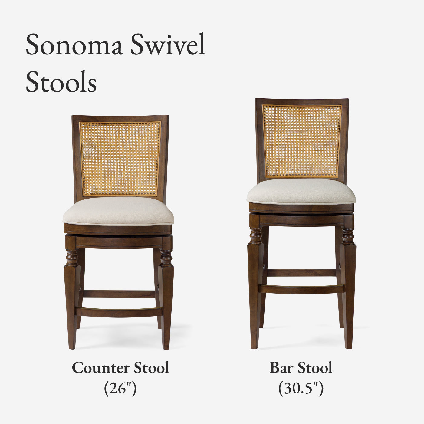 31" Sonoma Swivel Bar Stool in Brown Finish and Beige Fabric in Stools by Maven Lane