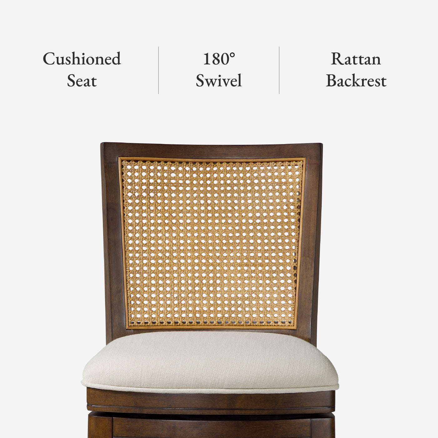 31" Sonoma Swivel Bar Stool in Brown Finish and Beige Fabric in Stools by Maven Lane