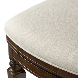 Sonoma Swivel Bar Stool in Brown Finish and Beige Fabric in Stools by Maven Lane