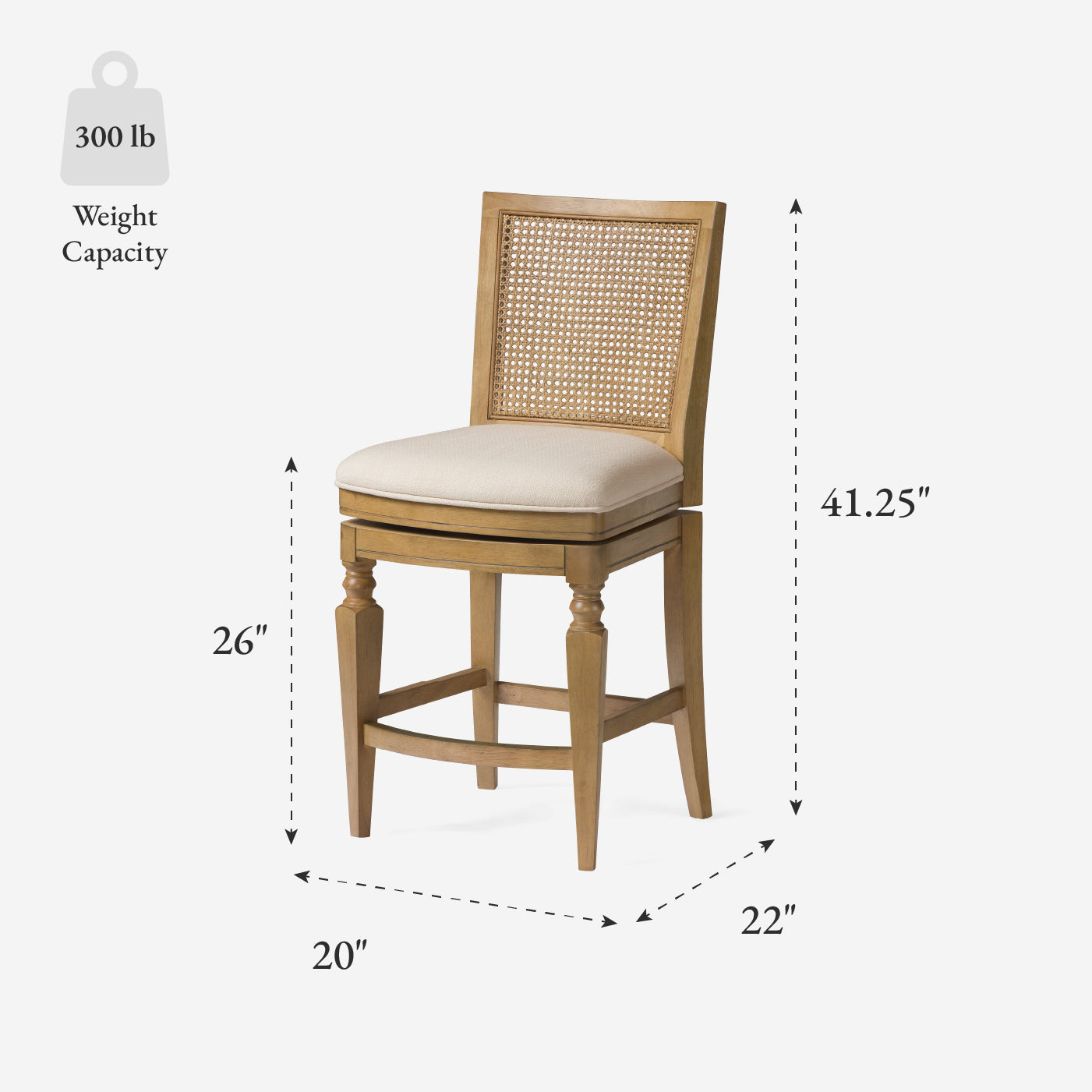 26" Sonoma Swivel Counter Stool in Natural Finish and Beige Fabric in Stools by Maven Lane