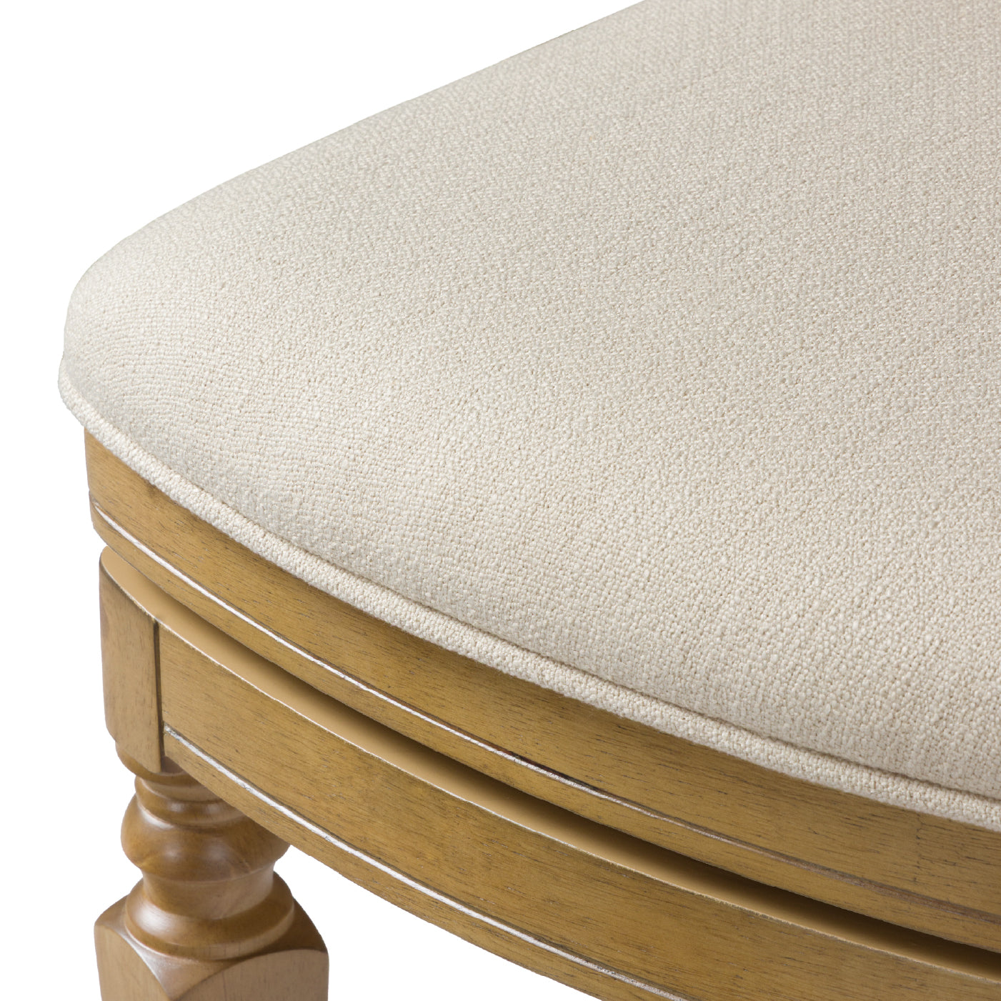 Sonoma Swivel Bar Stool in Natural Finish and Beige Fabric in Stools by Maven Lane