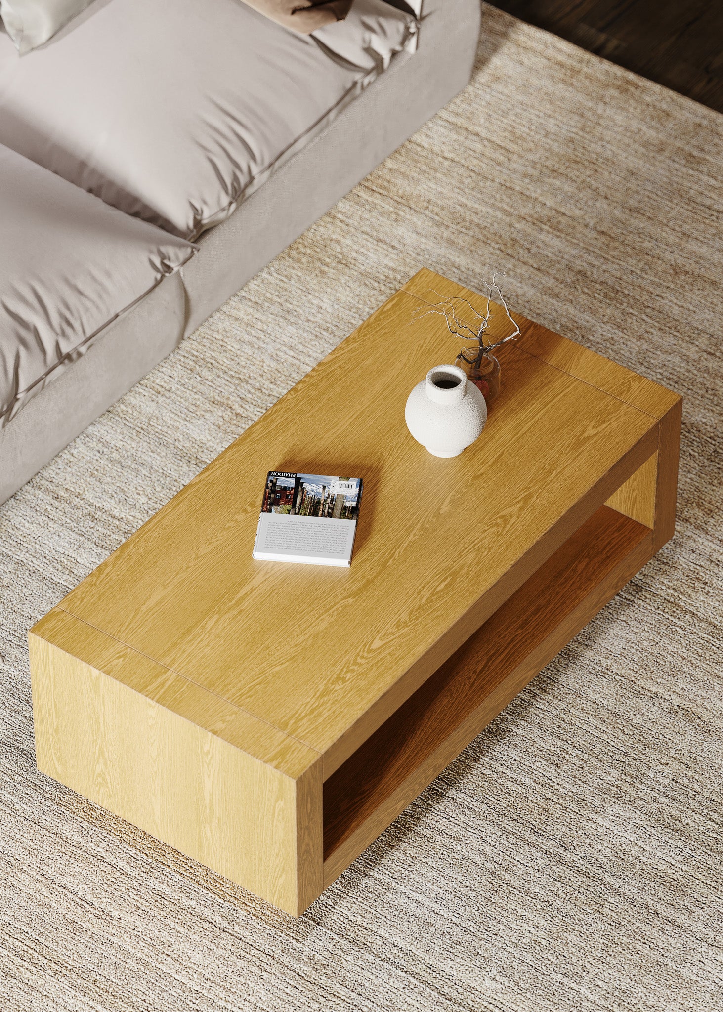 Artemis Contemporary Wooden Coffee Table in Refined Natural Finish in Accent Tables by Maven Lane