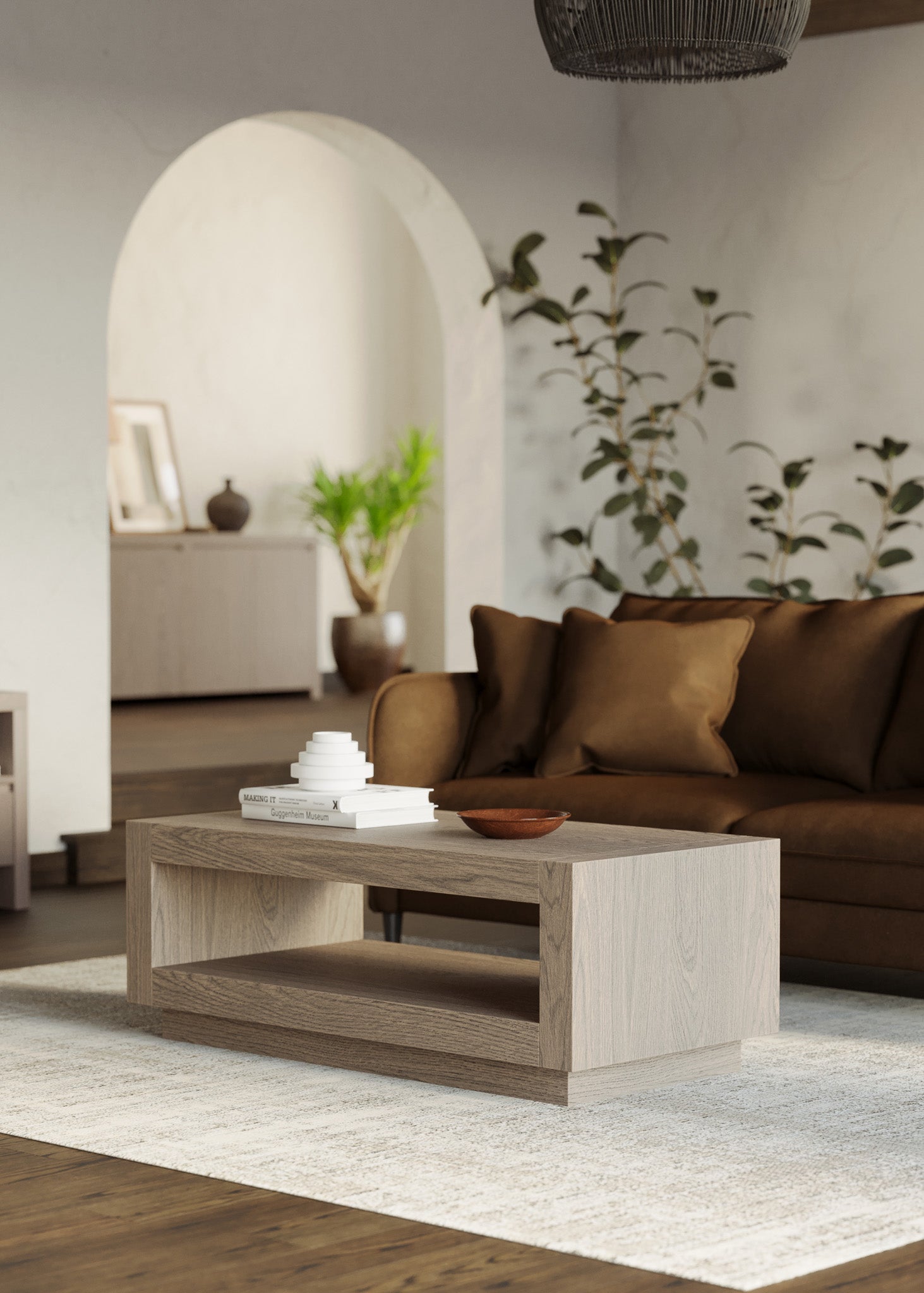 Artemis Contemporary Wooden Coffee Table in Refined White Finish in Accent Tables by Maven Lane