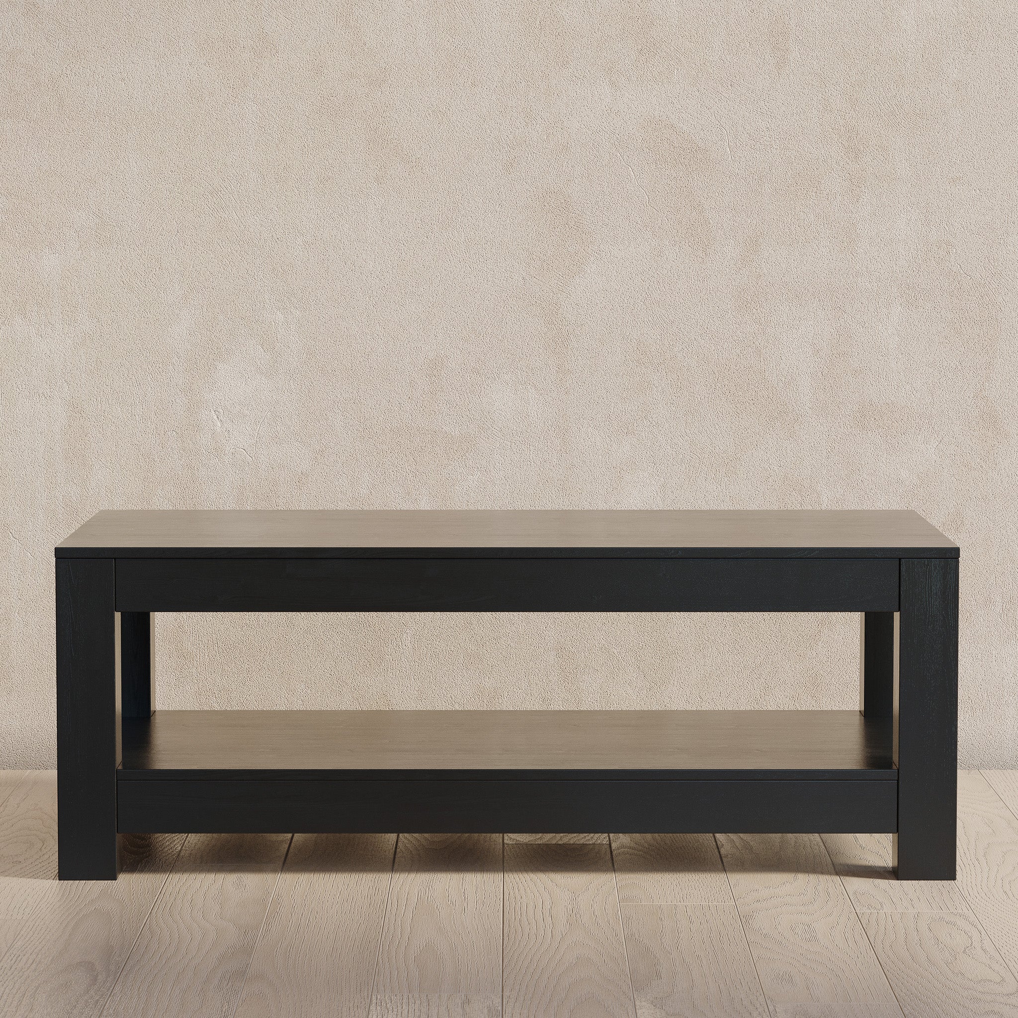 Paulo Wooden Coffee Table in Weathered Black Finish in Accent Tables by Maven Lane