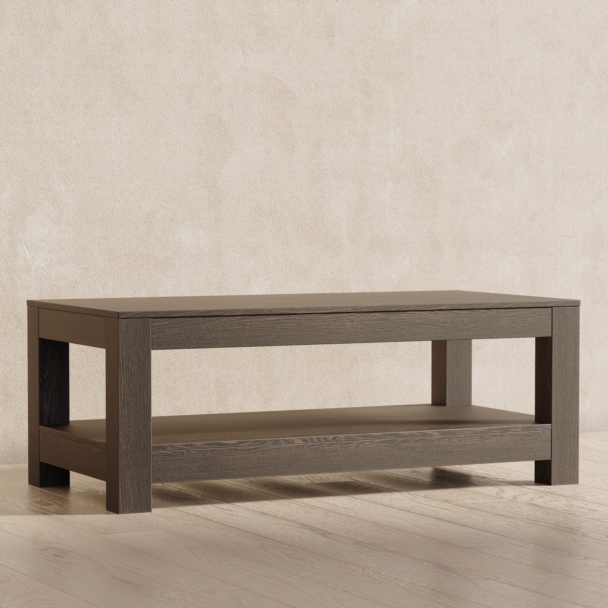 Paulo Wooden Coffee Table in Weathered Brown Finish in Accent Tables by VMI