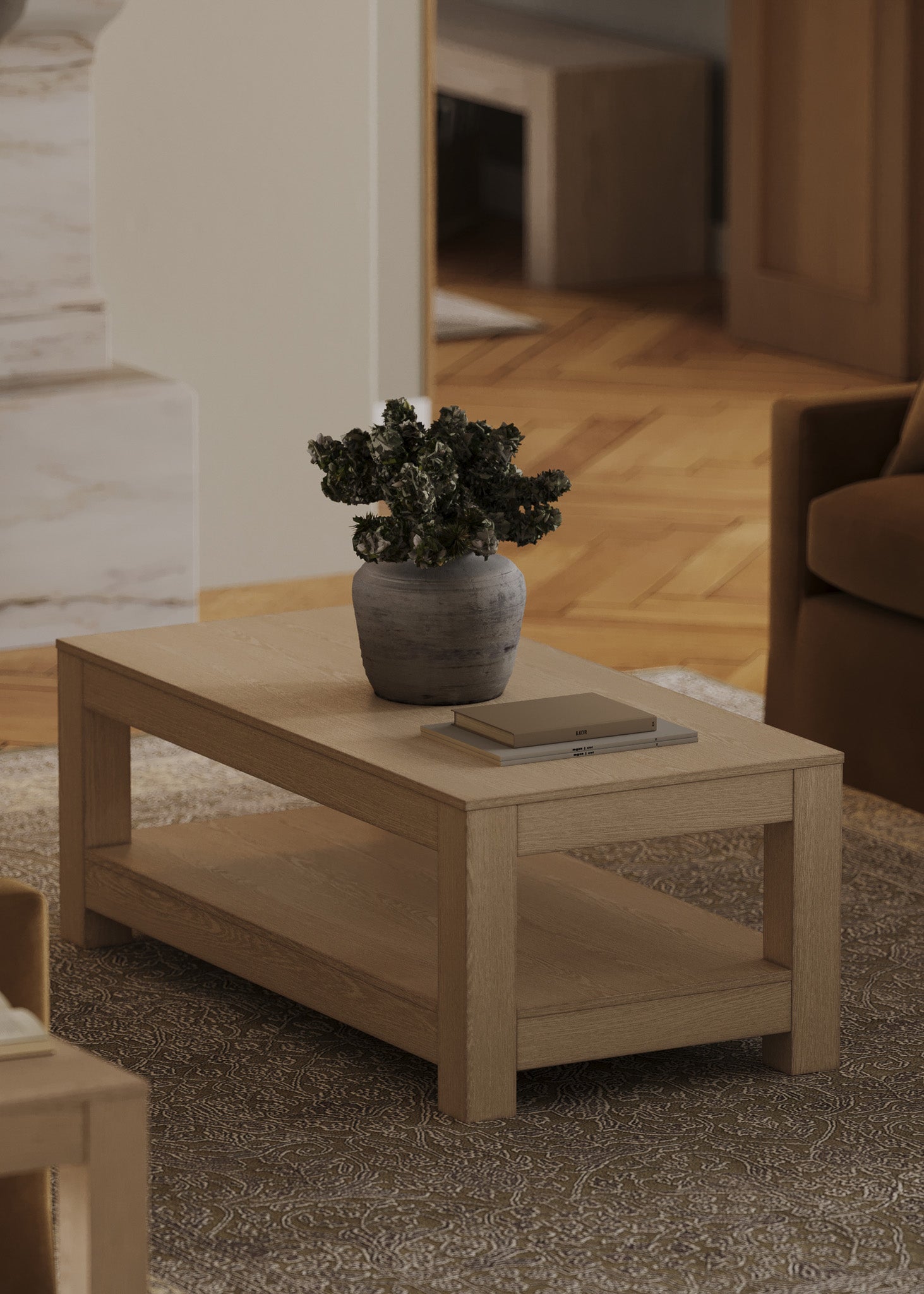 Paulo Wooden Coffee Table in Weathered Grey Finish in Accent Tables by Maven Lane