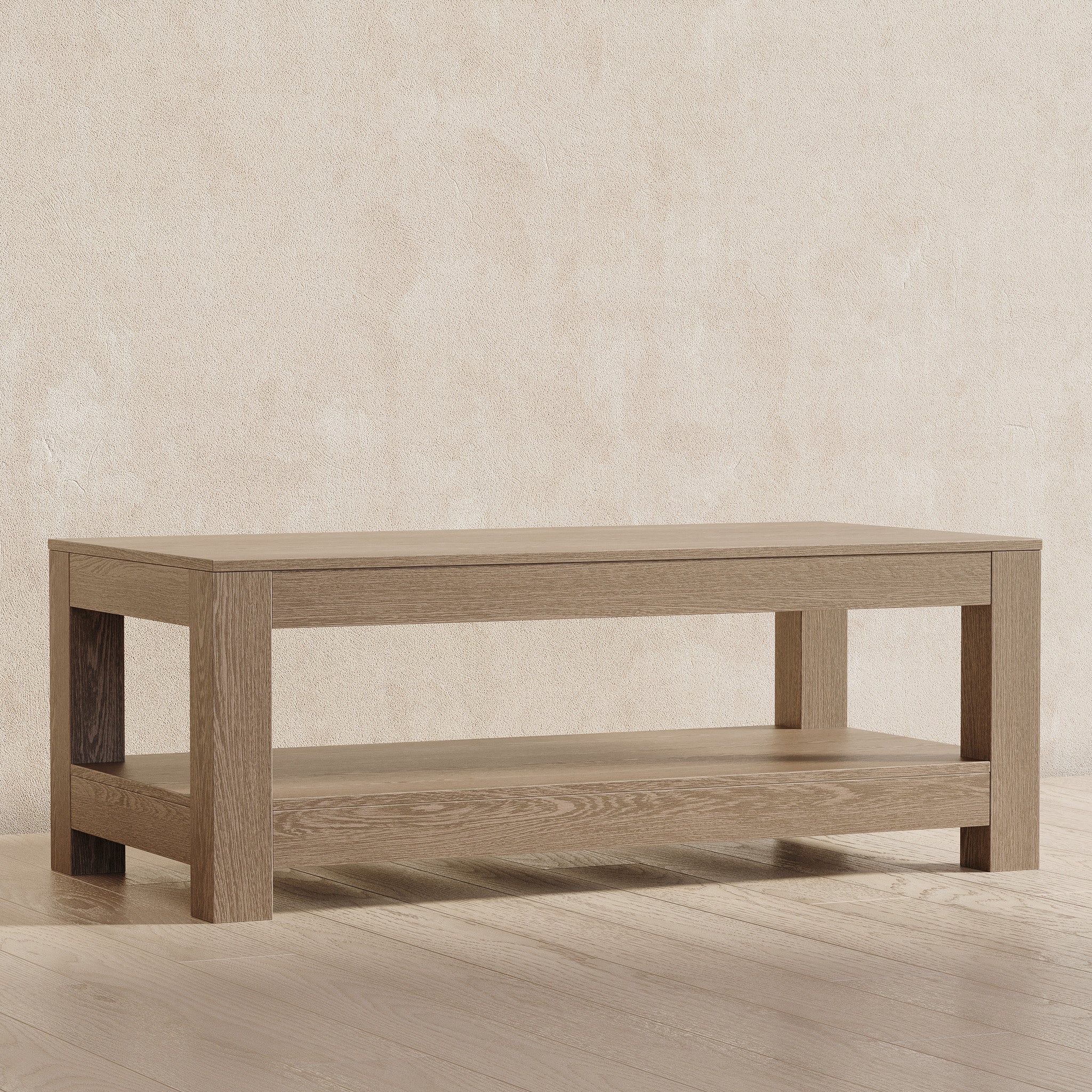 Paulo Wooden Coffee Table in Weathered Grey Finish in Accent Tables by Maven Lane