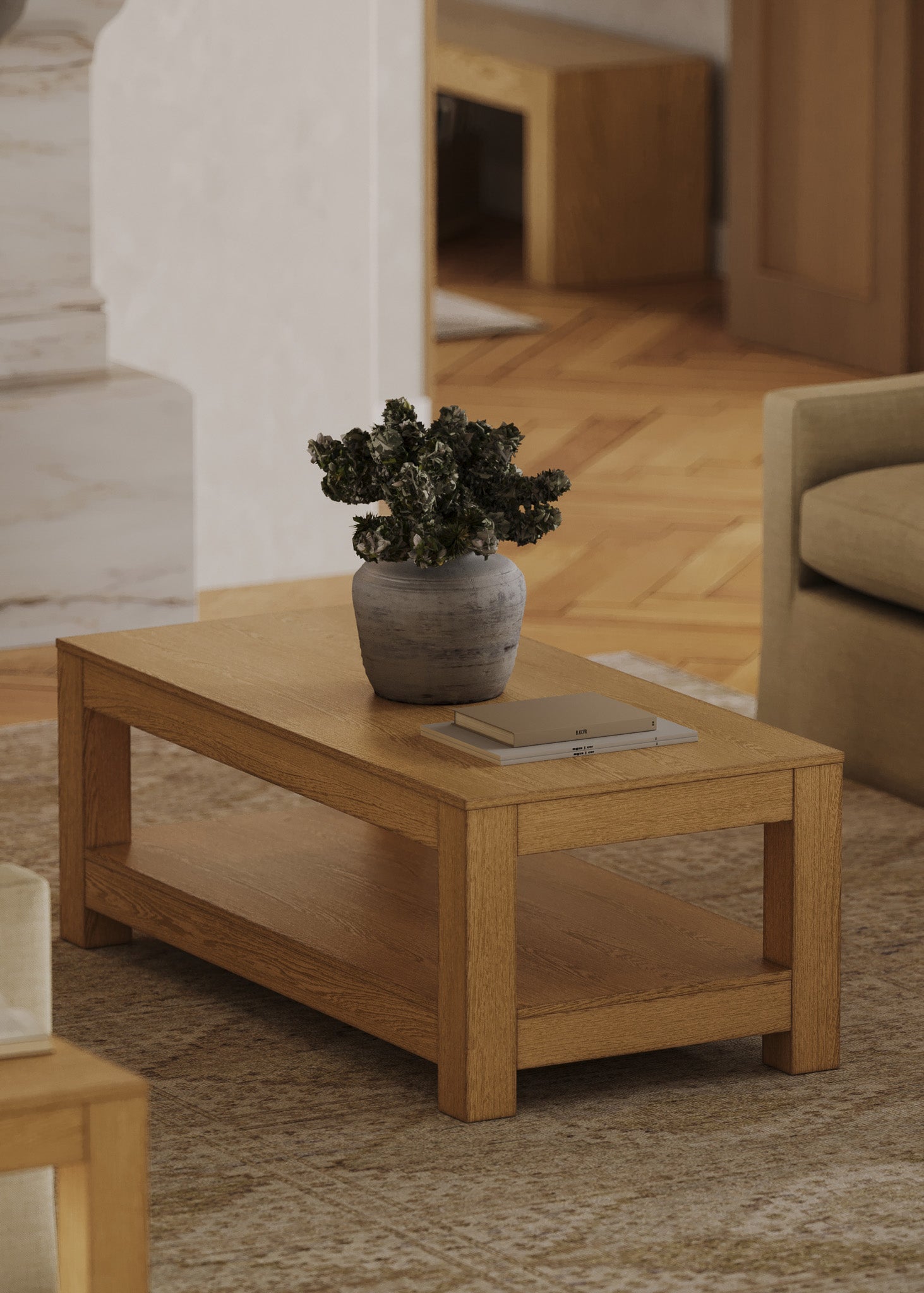 Paulo Wooden Coffee Table in Weathered Natural Finish in Accent Tables by Maven Lane