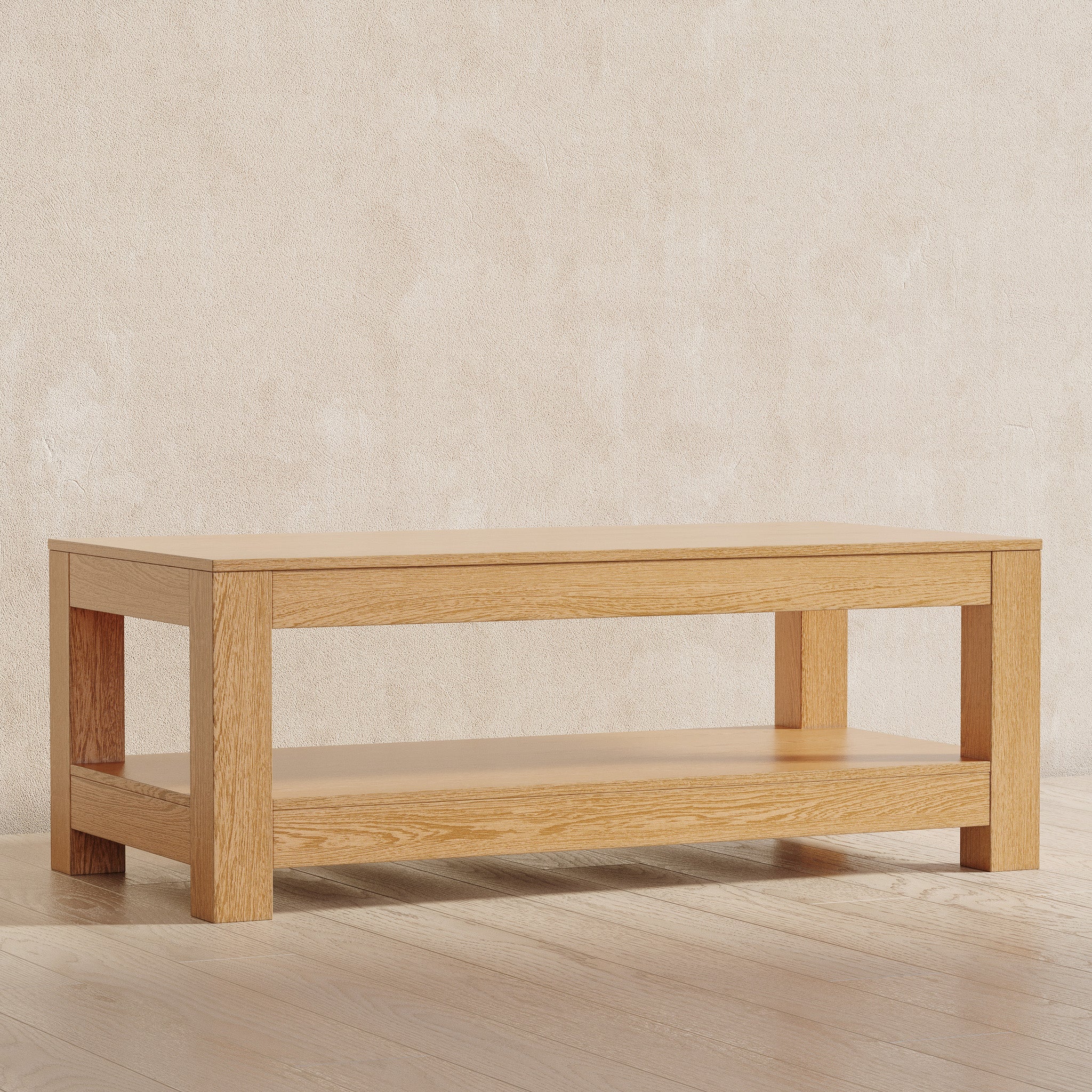 Paulo Wooden Coffee Table in Weathered Natural Finish in Accent Tables by Maven Lane