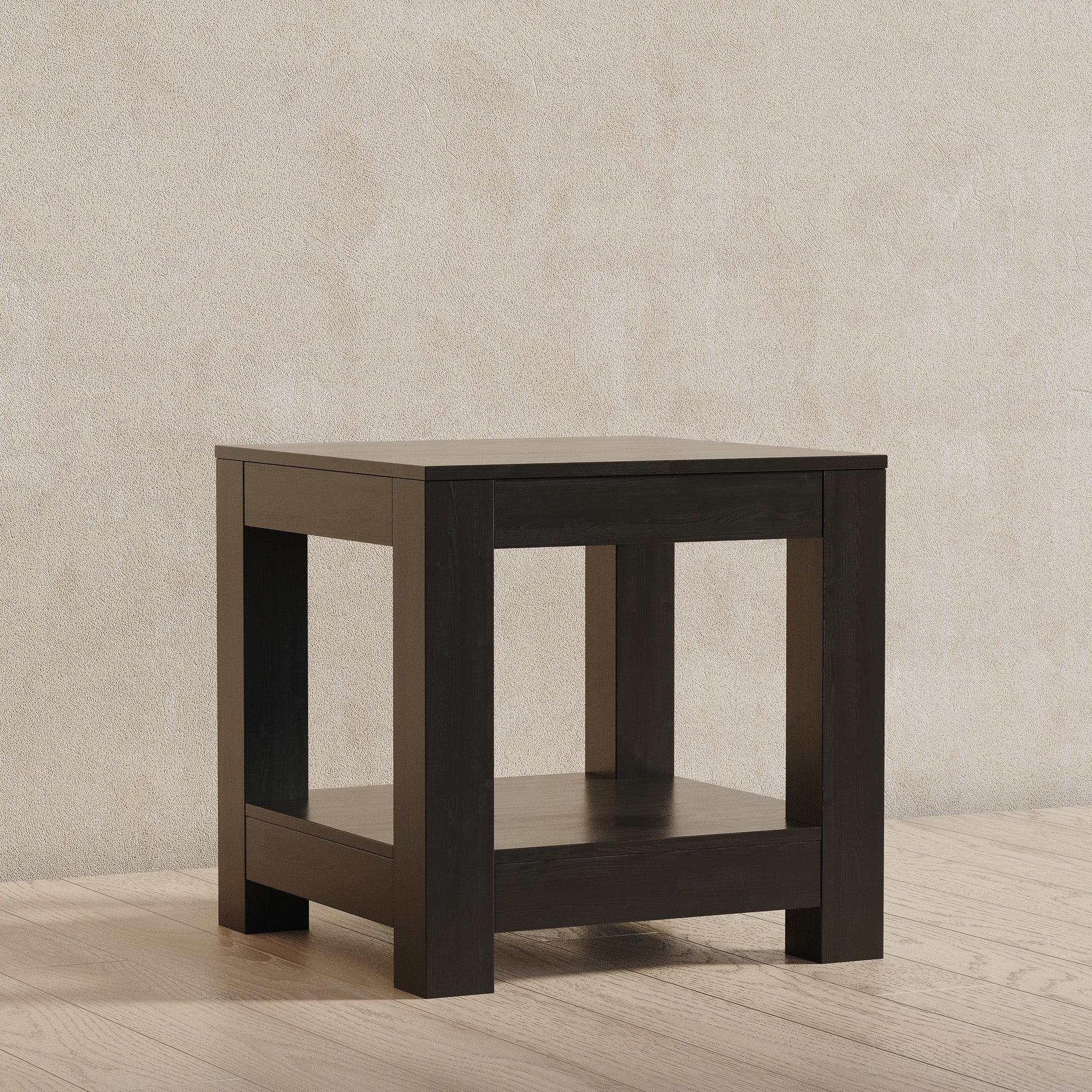 Paulo Wooden Side Table in Weathered Black Finish in Accent Tables by Maven Lane