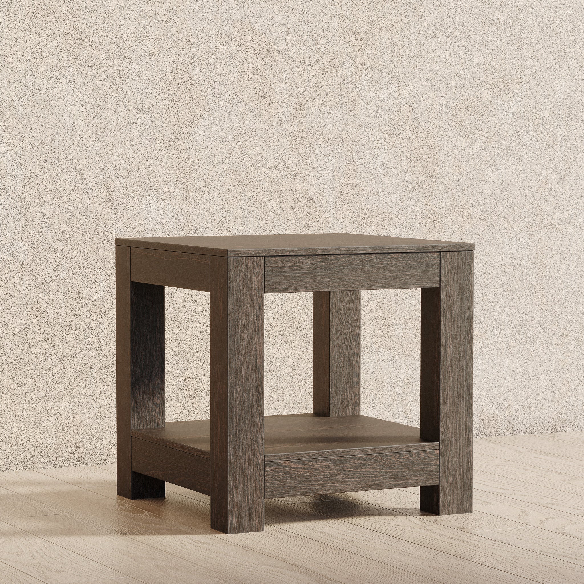 Paulo Wooden Side Table in Weathered Brown Finish in Accent Tables by VMI