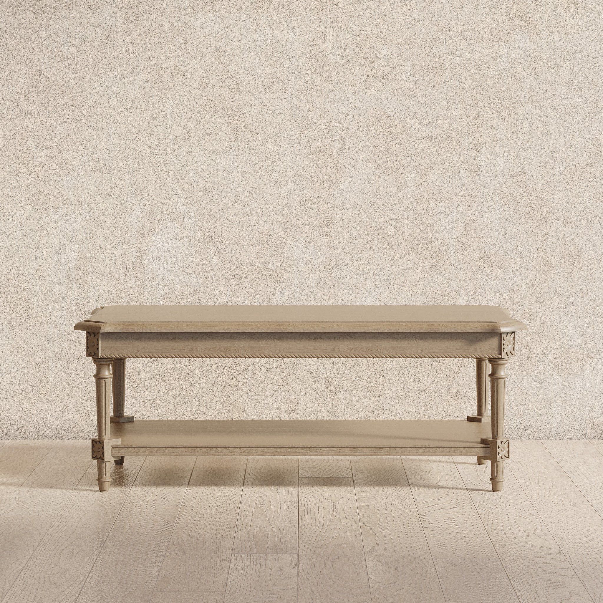 Pullman Traditional Rectangular Wooden Coffee Table in Antiqued Grey Finish in Accent Tables by Maven Lane