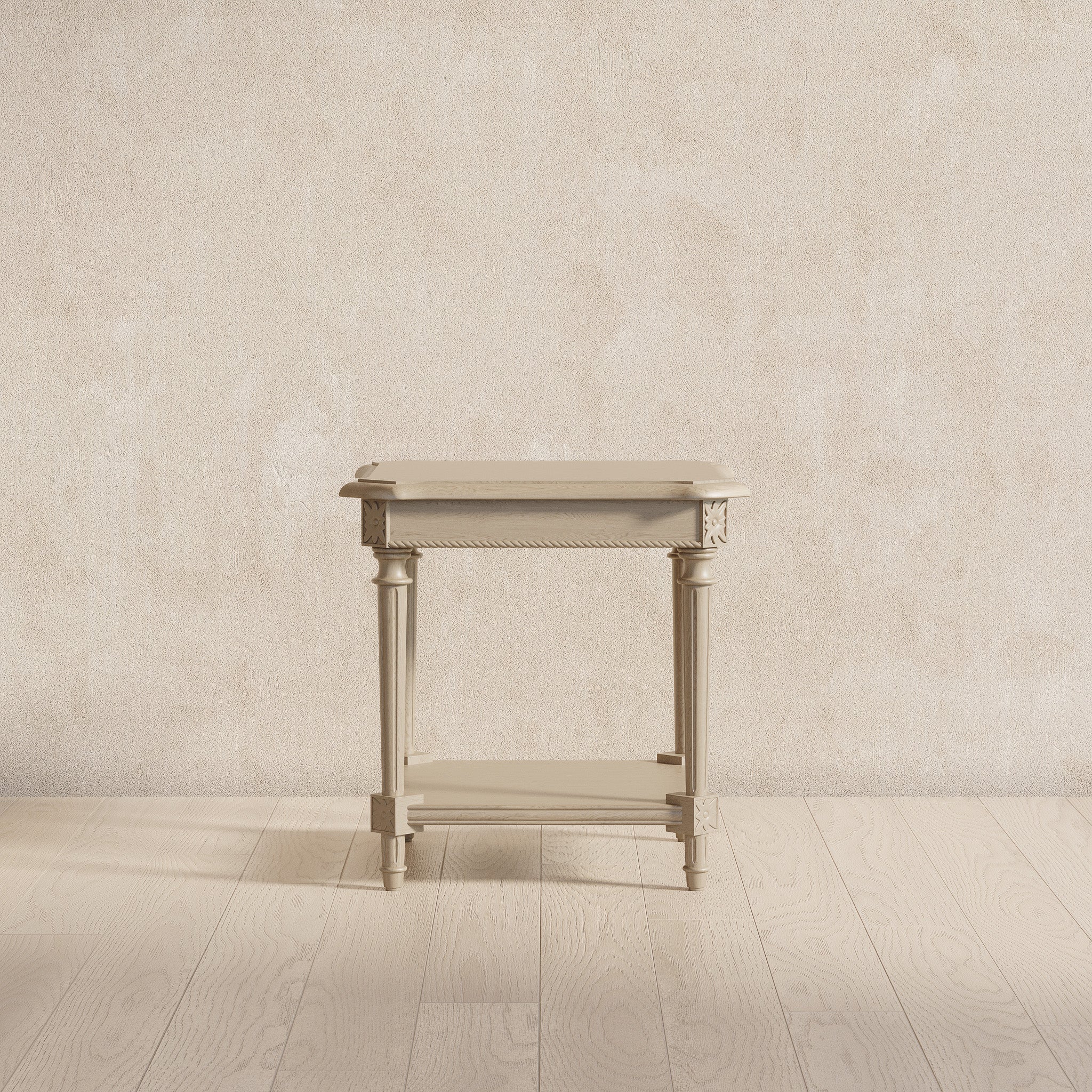 Pullman Traditional Square Wooden Side Table in Antiqued Grey Finish in Accent Tables by Maven Lane