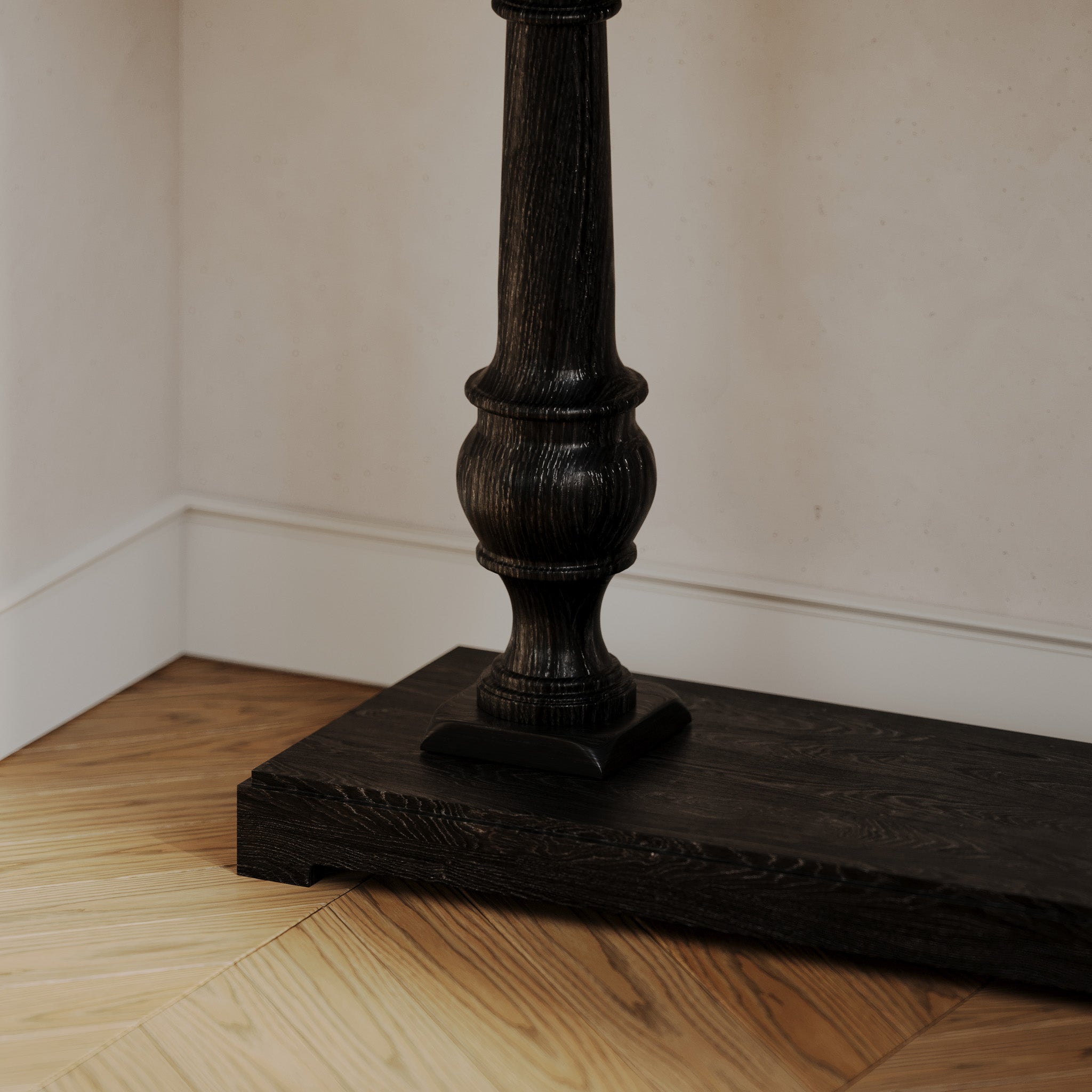 Arthur Classical Wooden Console Table in Antiqued Black Finish in Accent Tables by Maven Lane