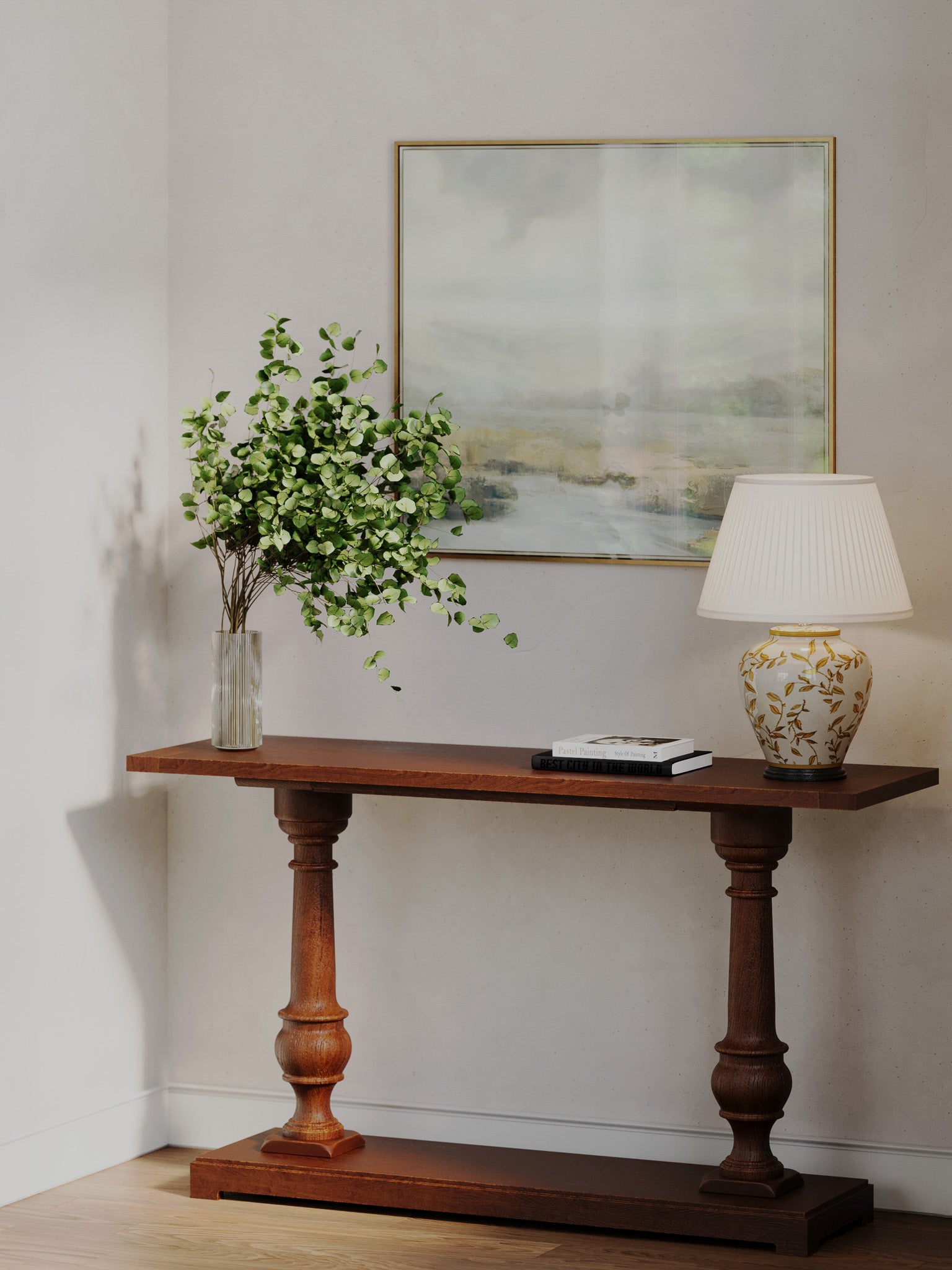 Arthur Classical Wooden Console Table in Antiqued Brown Finish in Accent Tables by Maven Lane