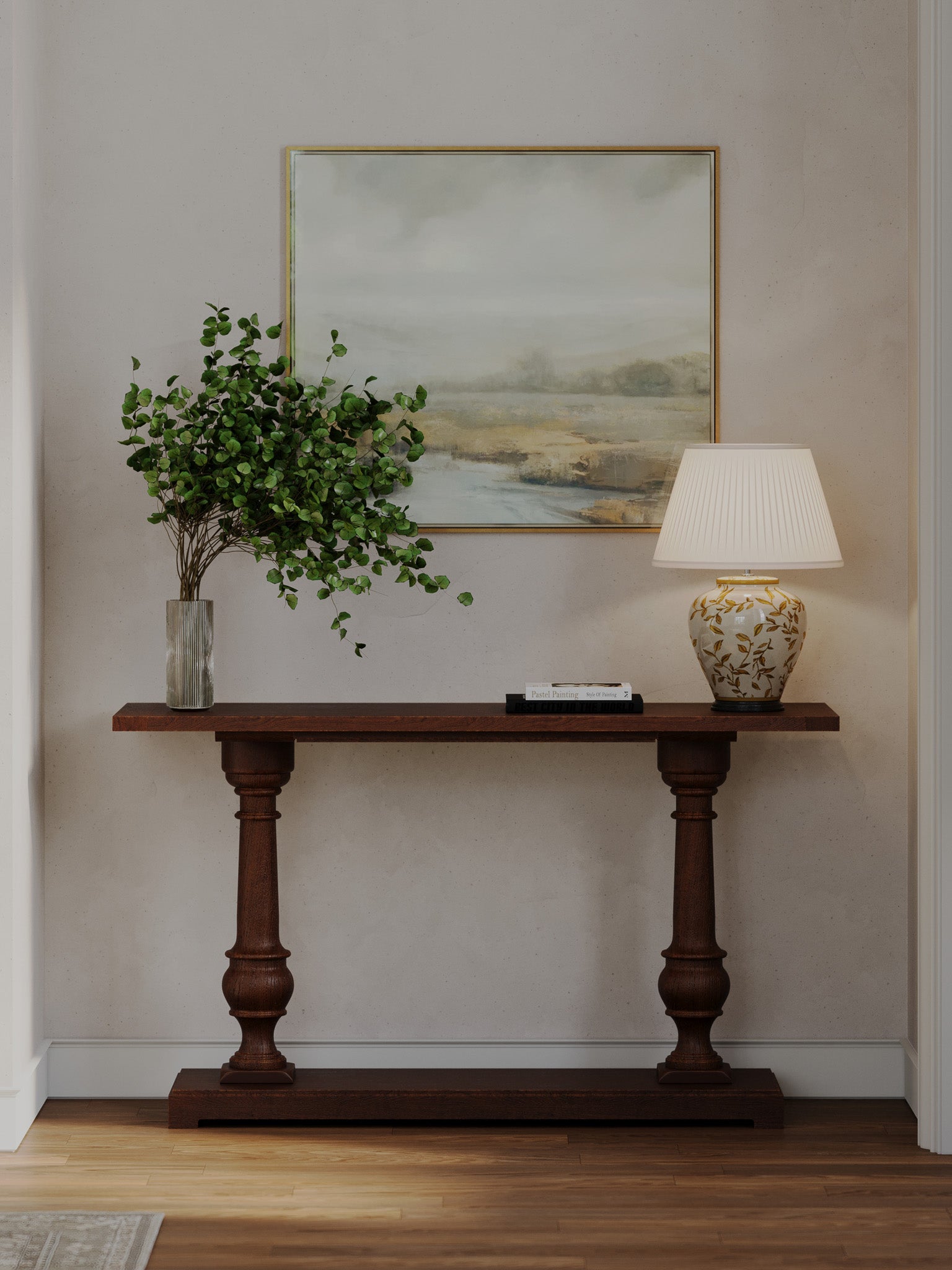 Arthur Classical Wooden Console Table in Antiqued Brown Finish in Accent Tables by Maven Lane