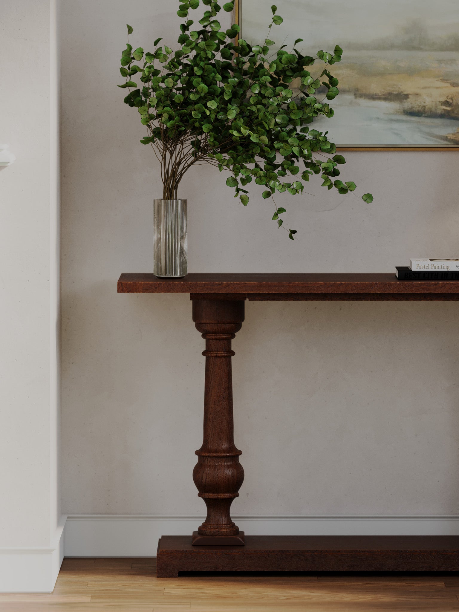 Arthur Classical Wooden Console Table in Antiqued Brown Finish in Accent Tables by Maven Lane