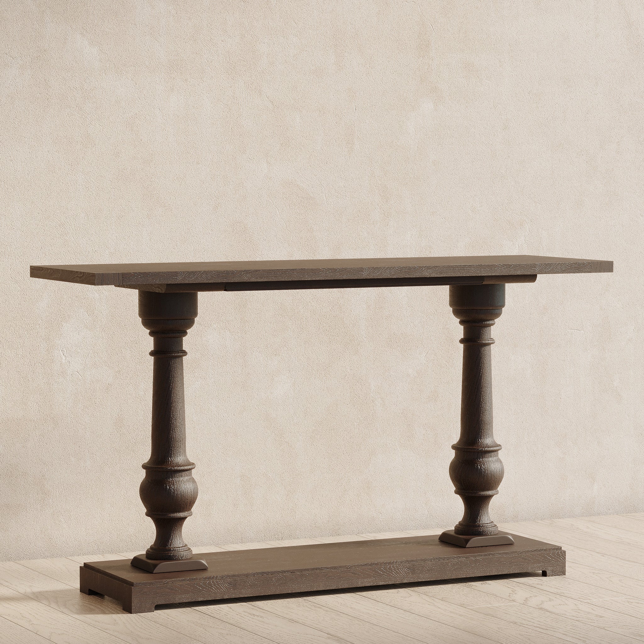 Arthur Classical Wooden Console Table in Antiqued Brown Finish in Accent Tables by Maven Lane