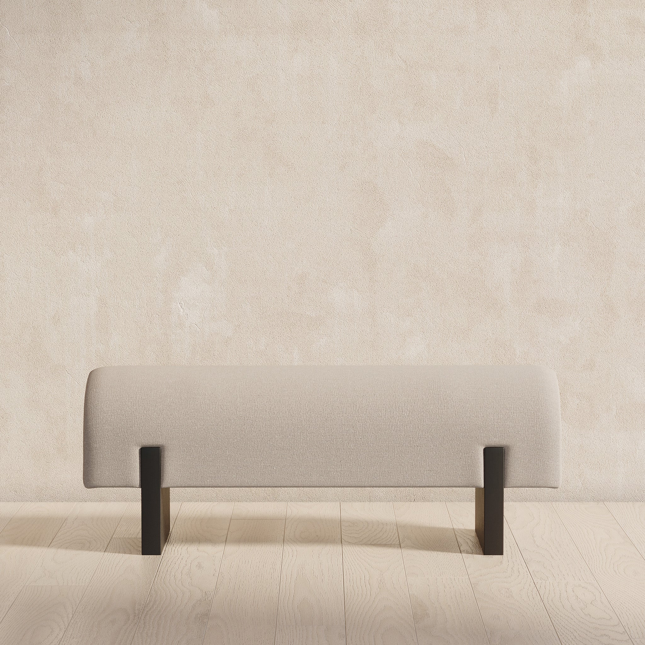 Juno Contemporary Upholstered Wooden Bench in Refined Black Finish in Ottomans & Benches by Maven Lane