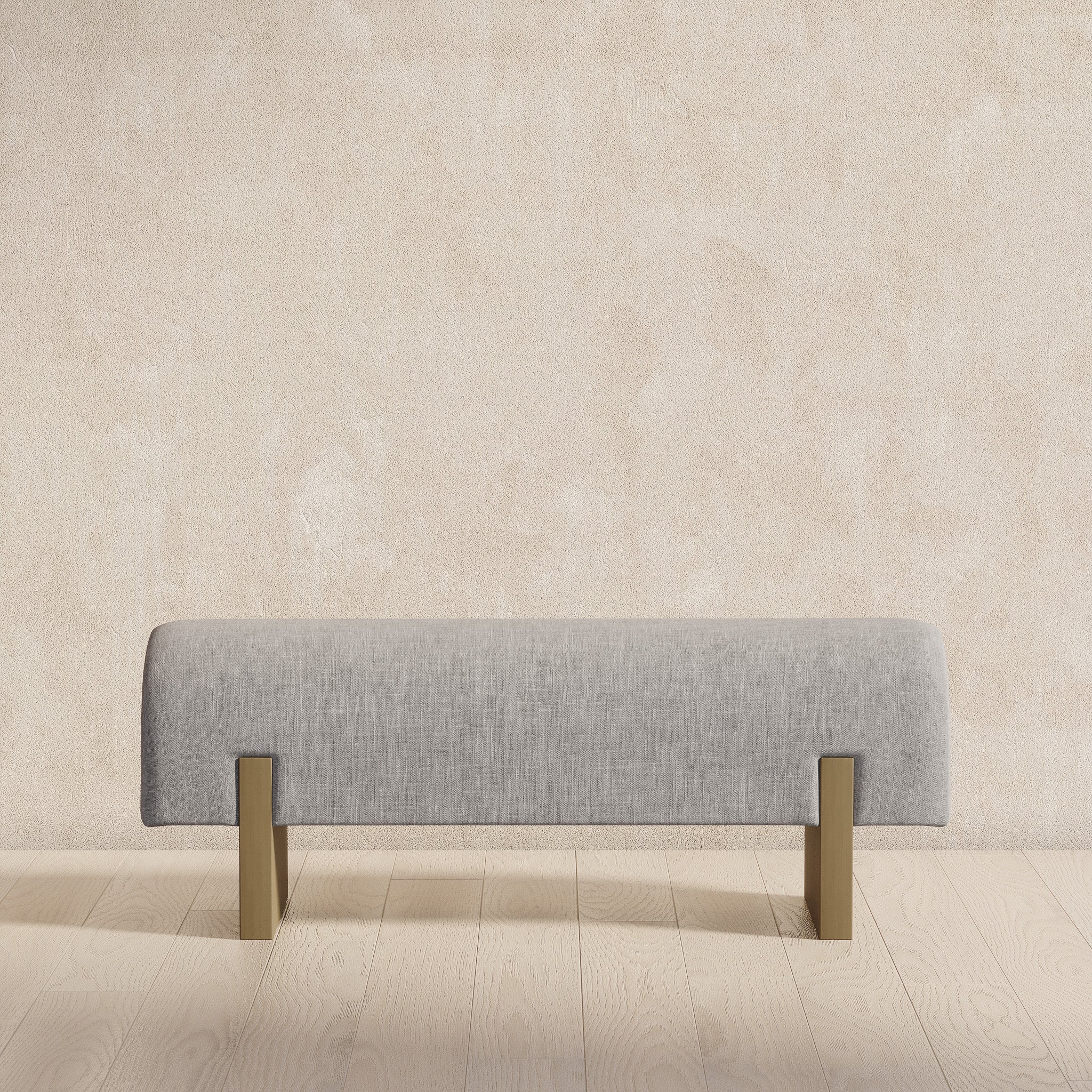 Juno Contemporary Upholstered Wooden Bench in Refined Grey Finish in Ottomans & Benches by VMI