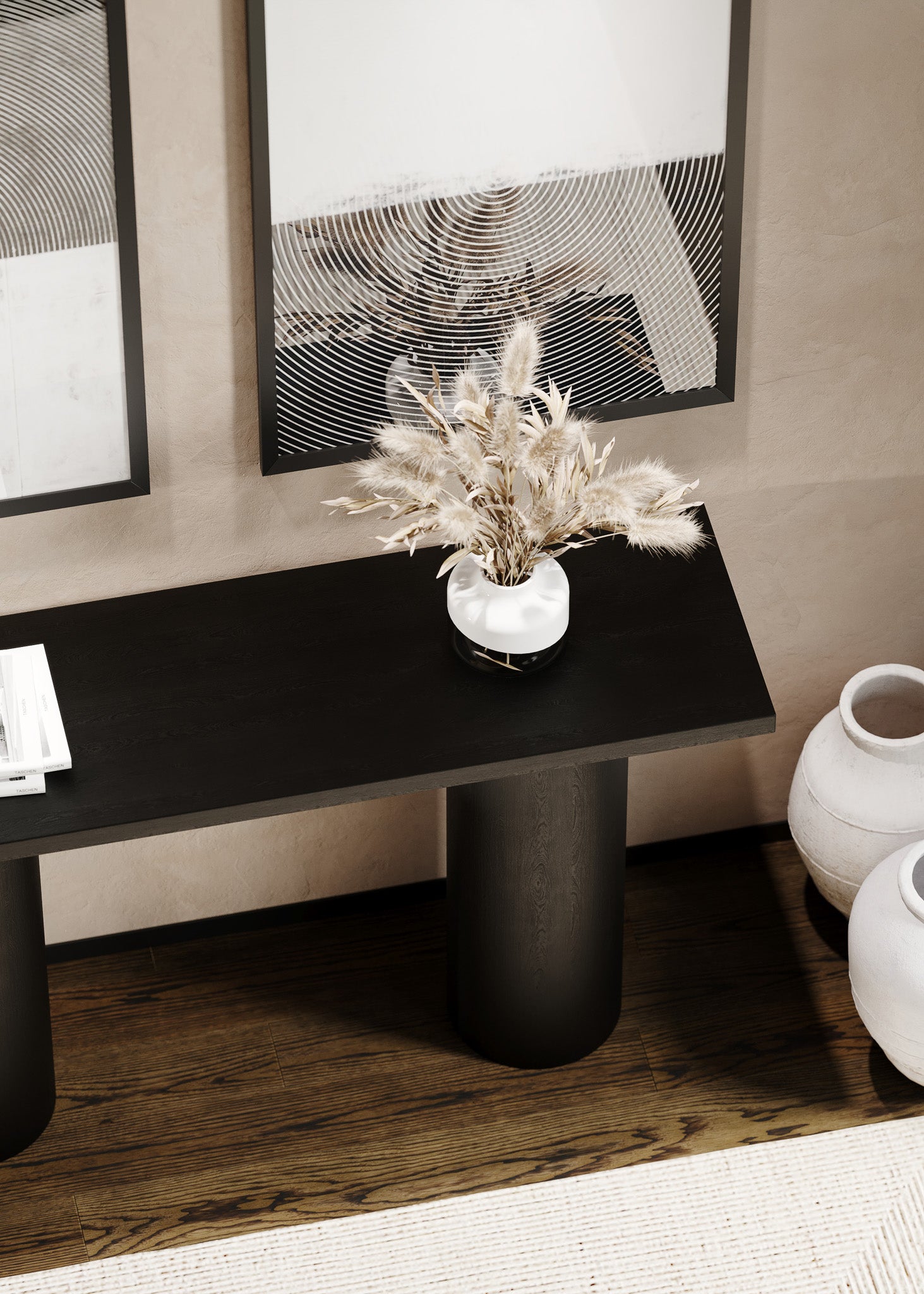 Lana Contemporary Wooden Console Table in Refined Black Finish in Accent Tables by Maven Lane