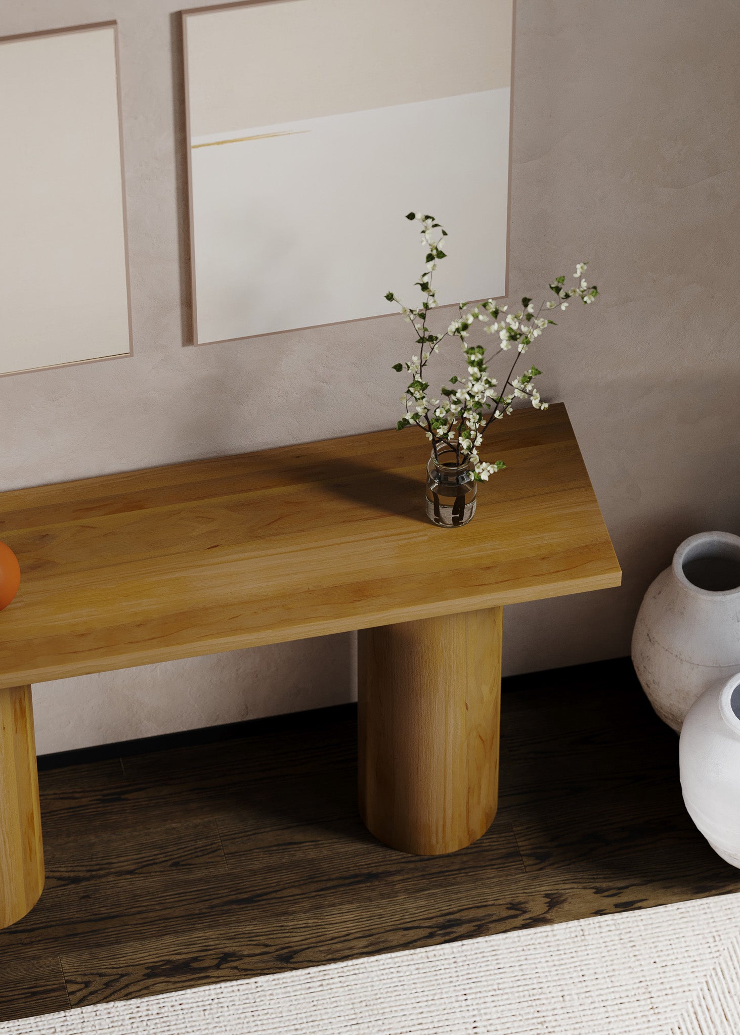 Lana Contemporary Wooden Console Table in Refined Natural Finish in Accent Tables by Maven Lane