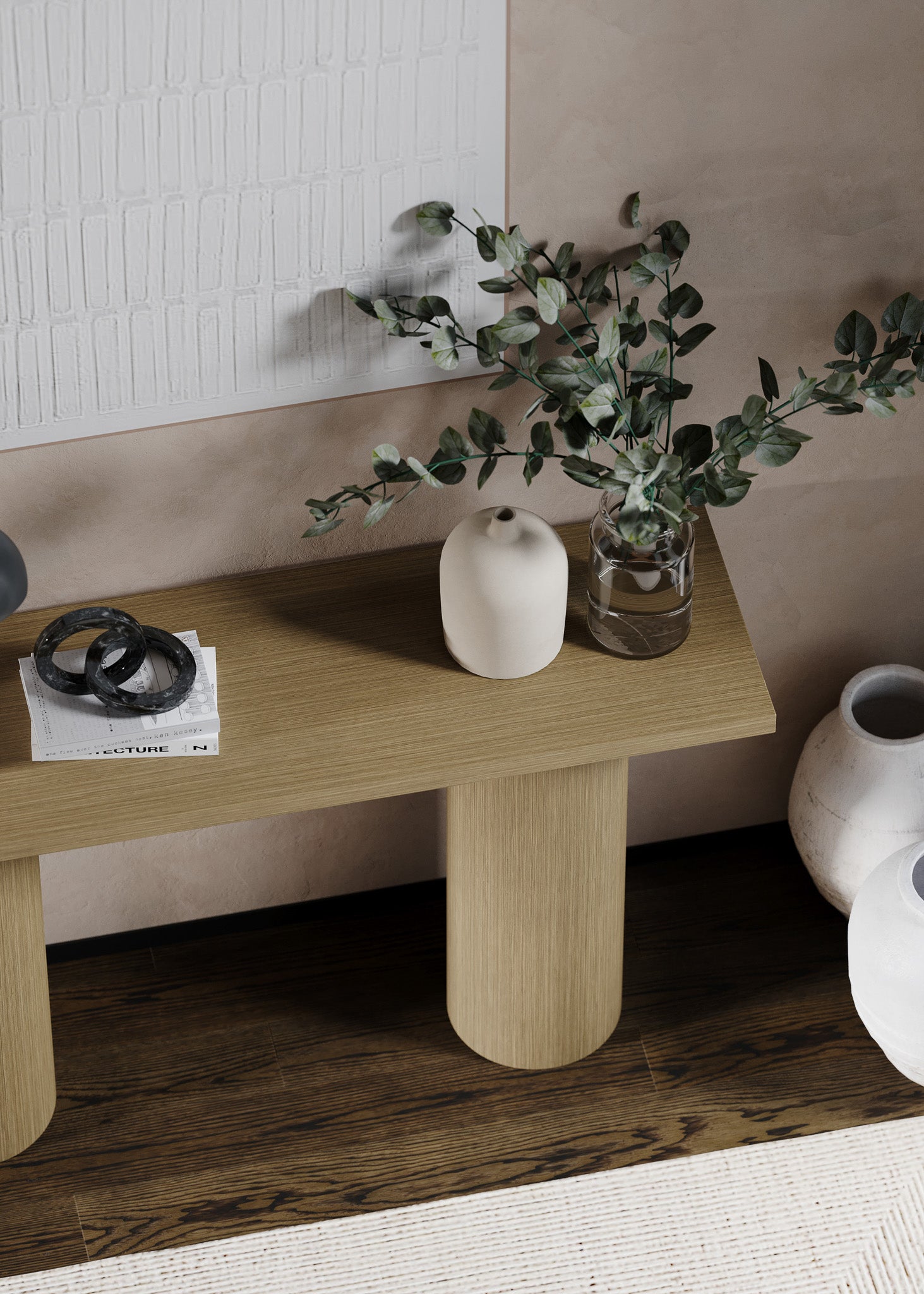 Lana Contemporary Wooden Console Table in Refined Grey Finish in Accent Tables by VMI