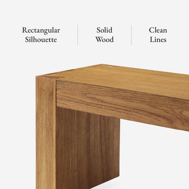 Zeno Wooden Bench in Natural Finish