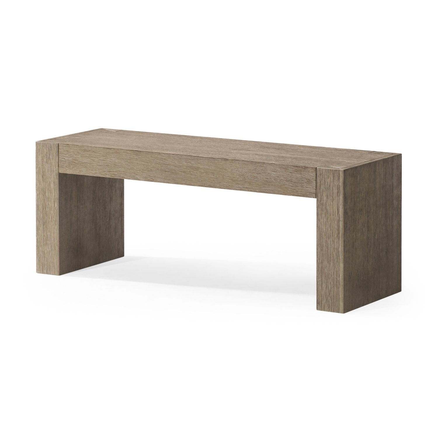 Zeno Organic Wooden Bench in Weathered Grey Finish in Bench by Maven Lane