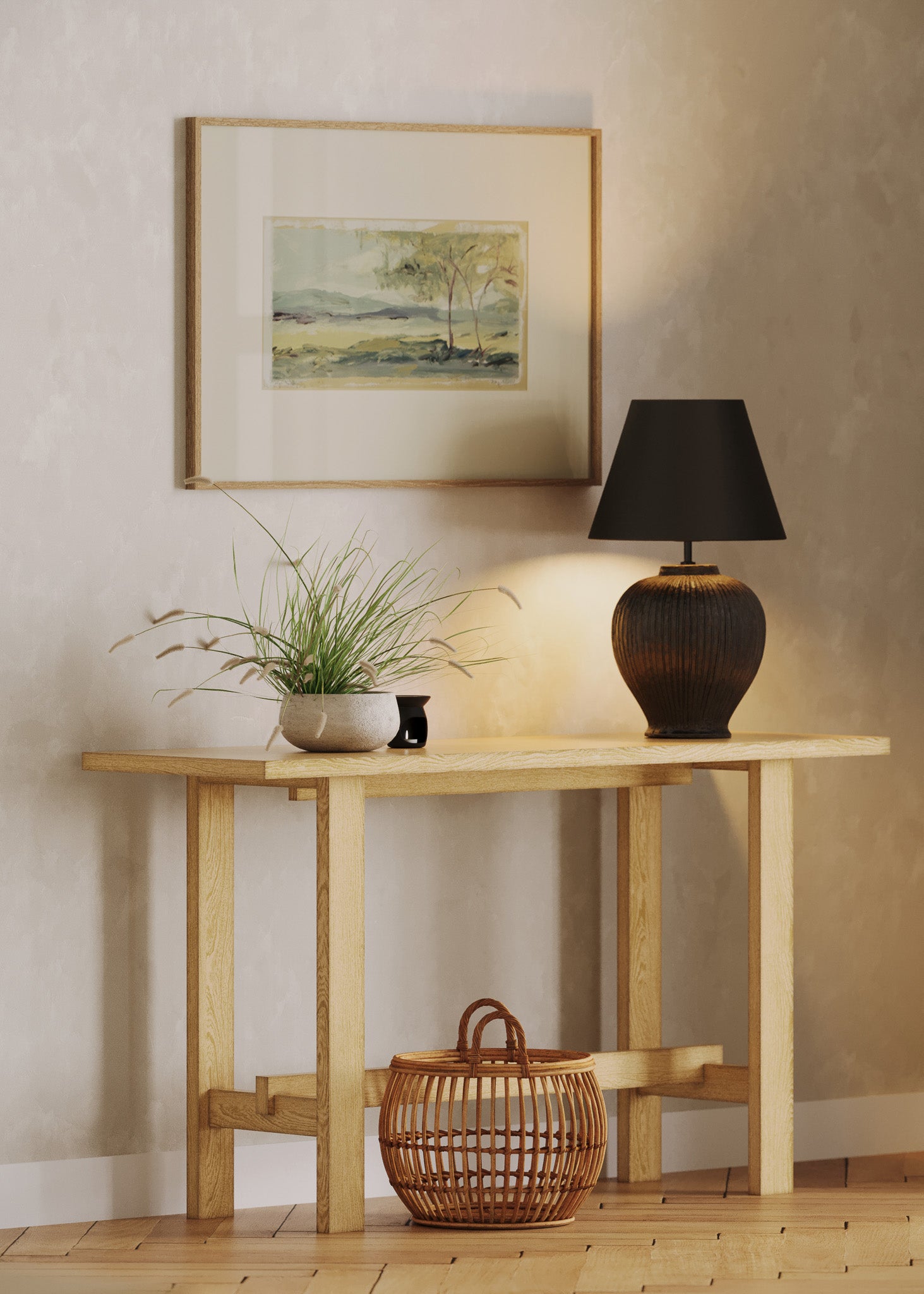 Hera Organic Wooden Console Table in Weathered Natural Finish in Accent Tables by Maven Lane