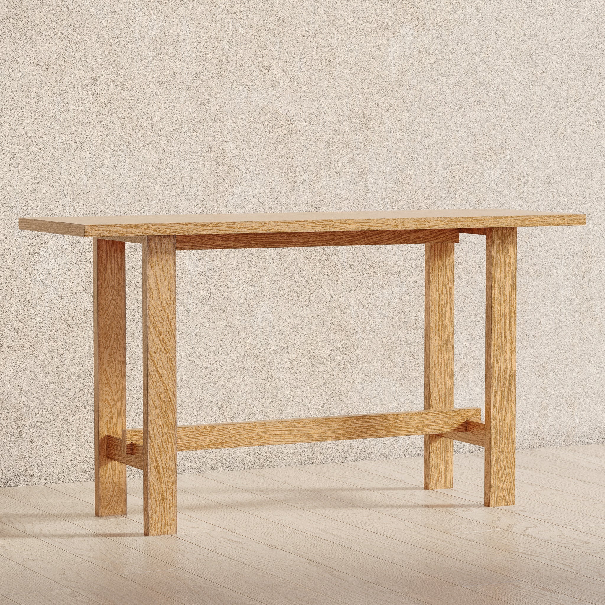 Hera Organic Wooden Console Table in Weathered Natural Finish in Accent Tables by Maven Lane