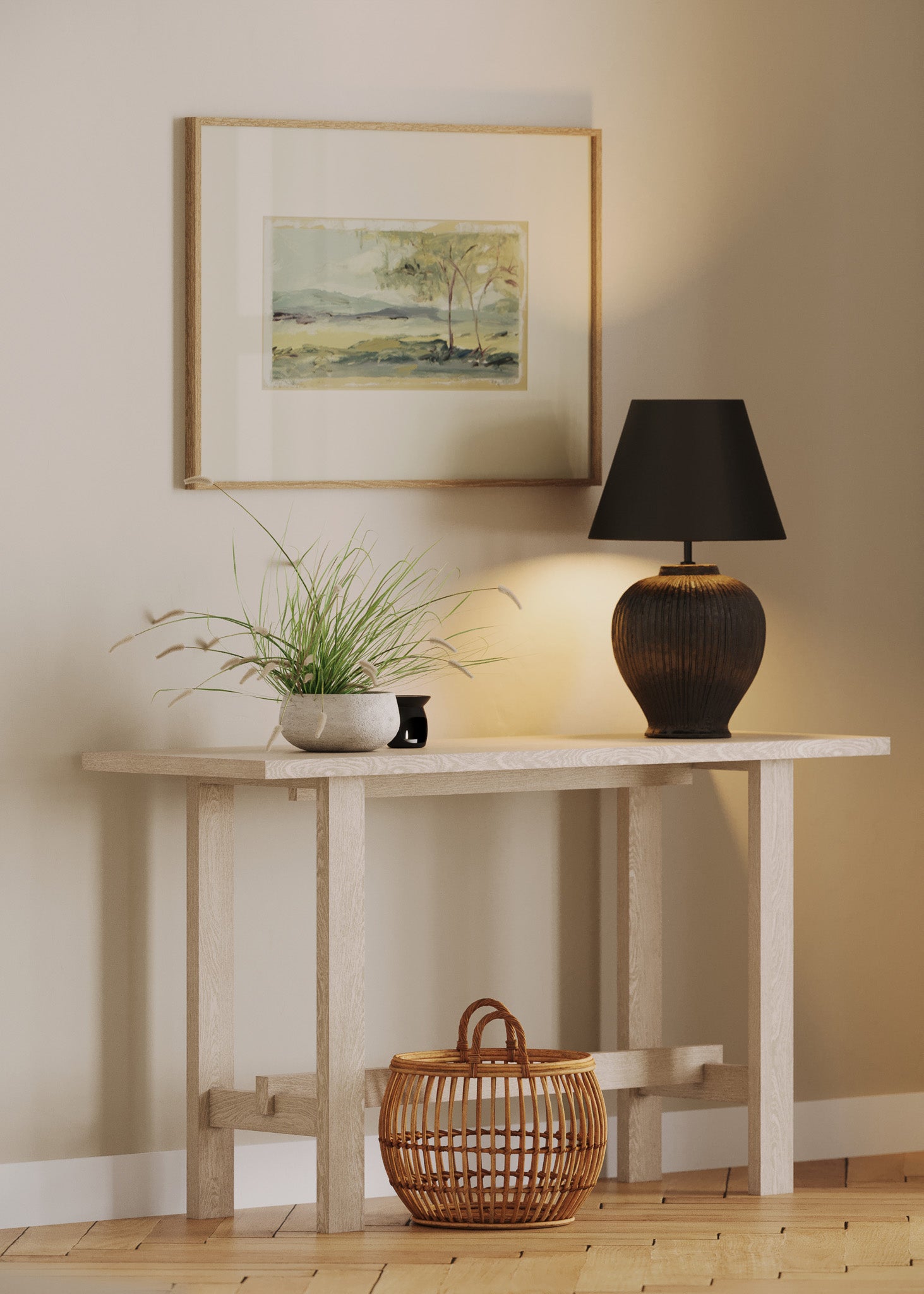 Hera Organic Wooden Console Table in Weathered Grey Finish in Accent Tables by Maven Lane