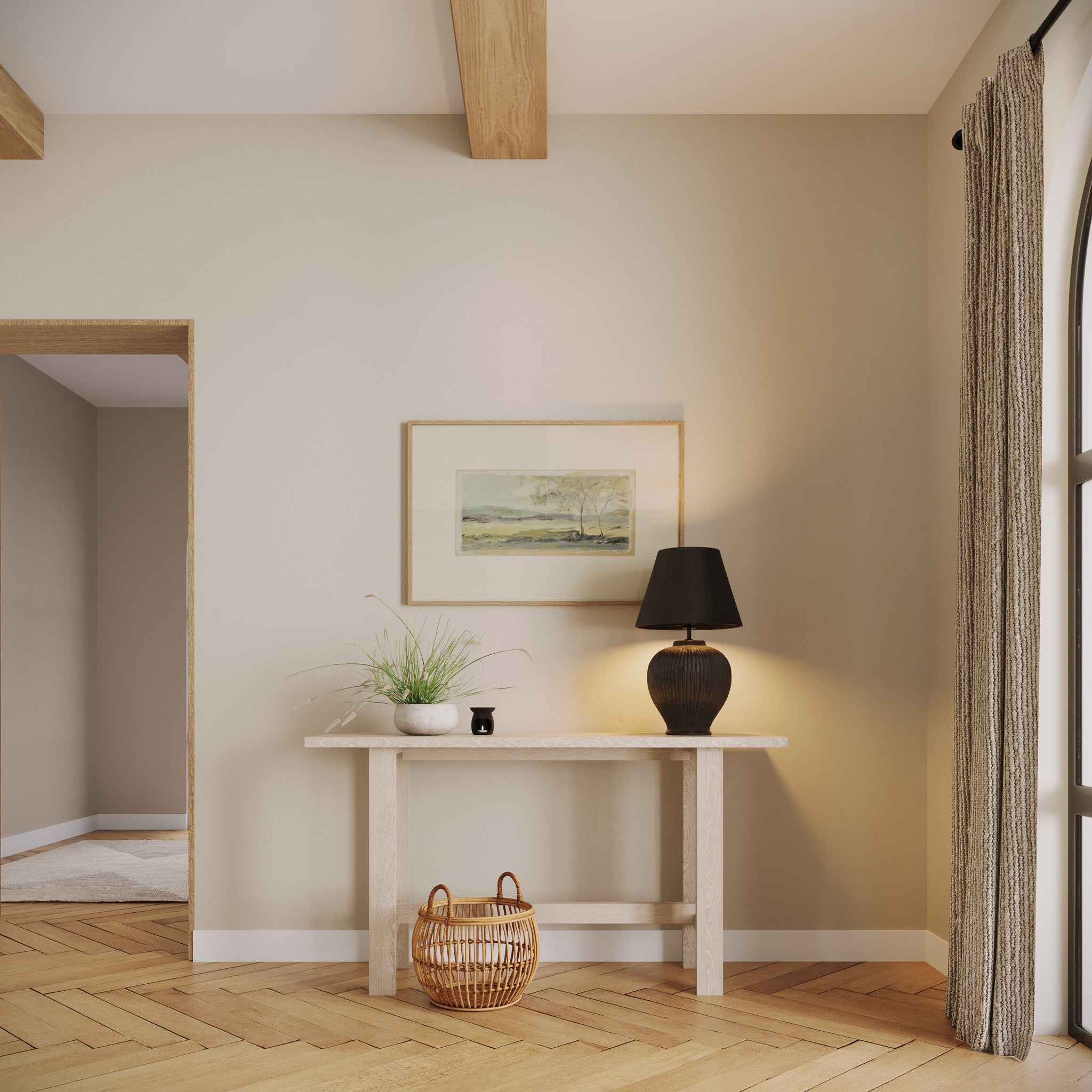 Hera Organic Wooden Console Table in Weathered Grey Finish in Accent Tables by Maven Lane