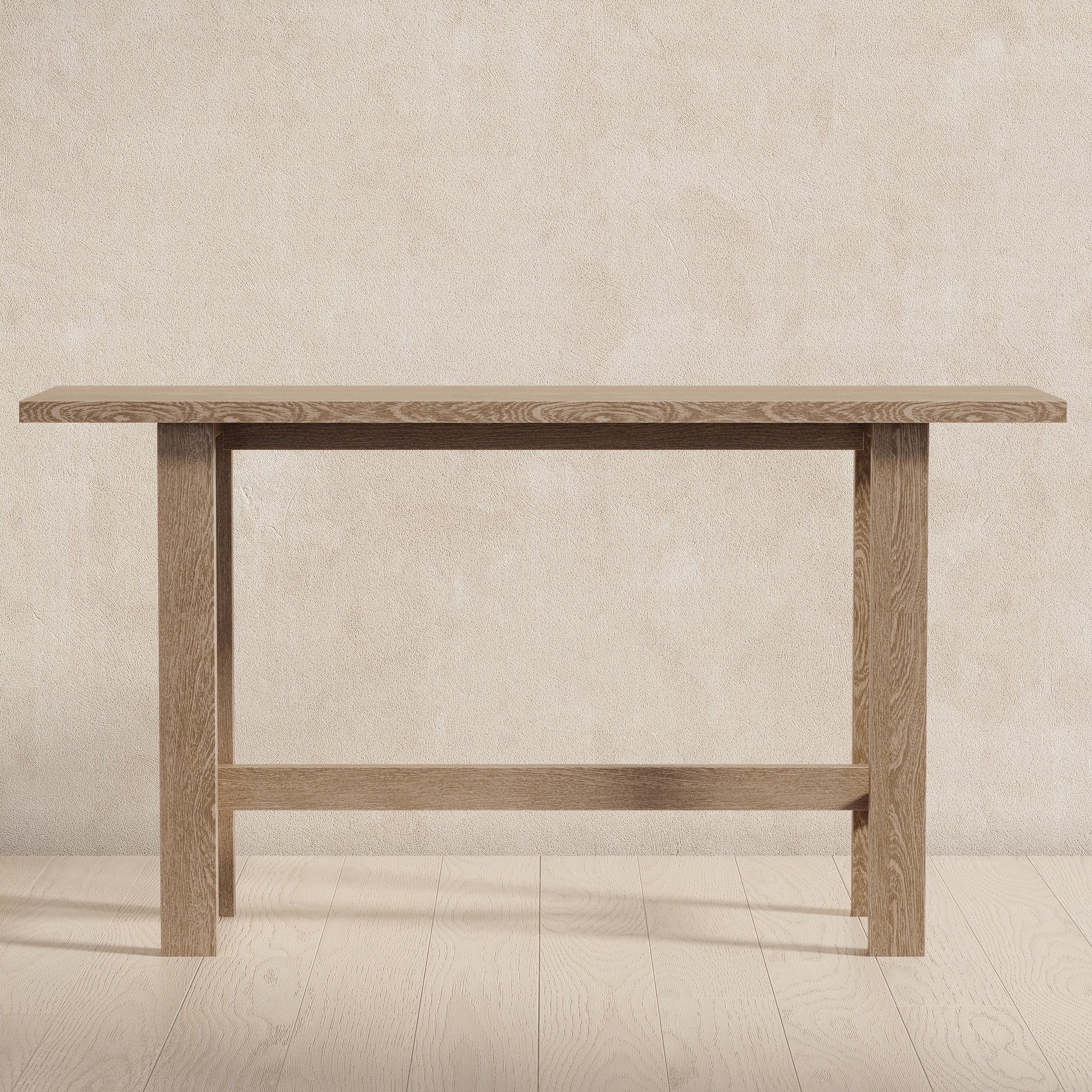 Hera Organic Wooden Console Table in Weathered Grey Finish in Accent Tables by Maven Lane