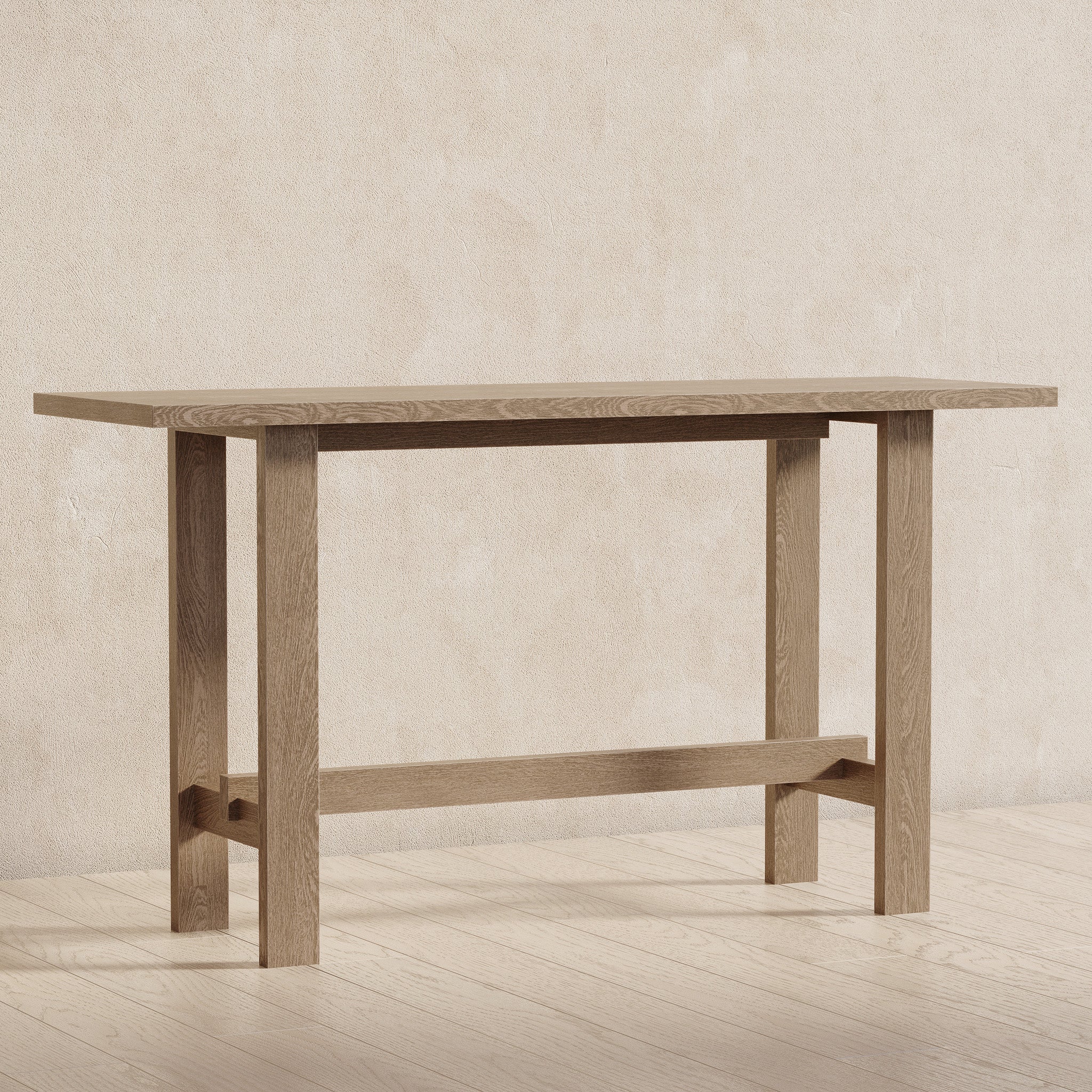 Hera Organic Wooden Console Table in Weathered Grey Finish in Accent Tables by Maven Lane