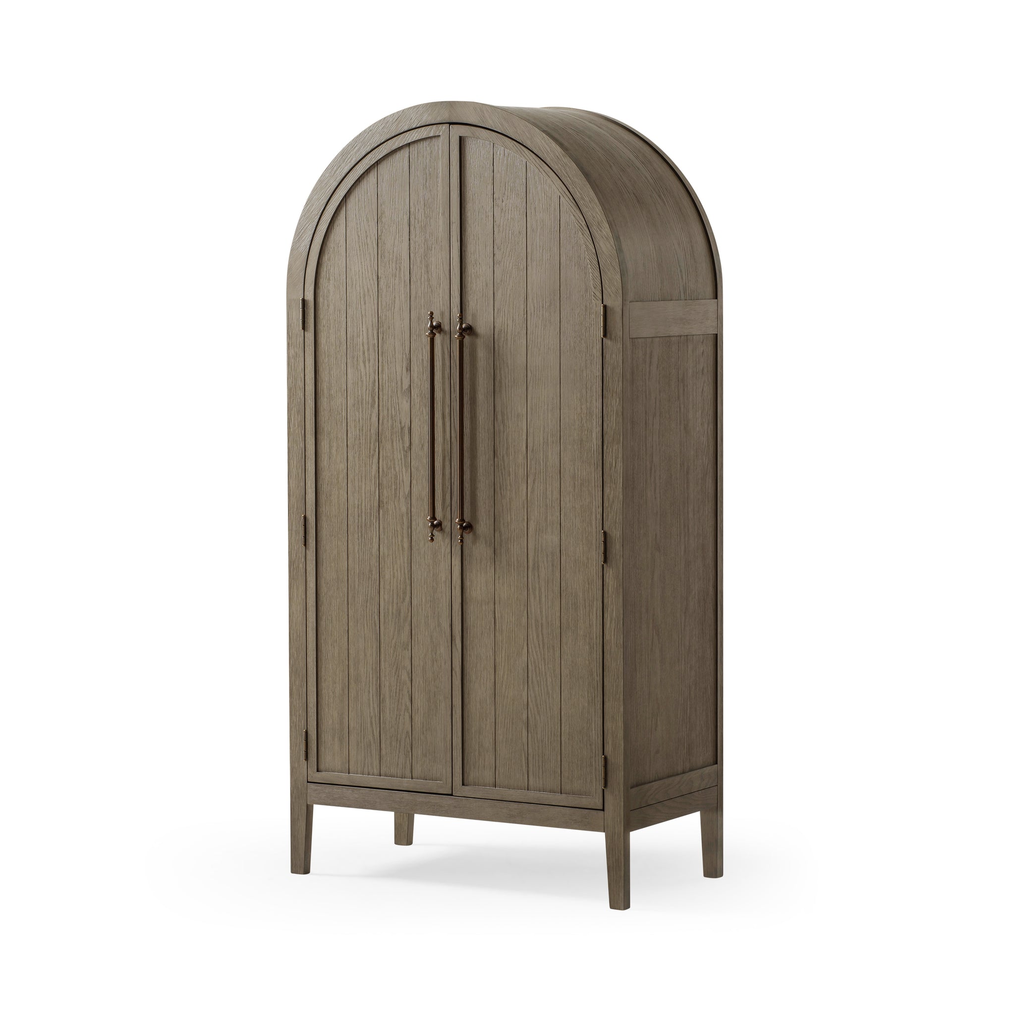 Selene Arched Wooden Cabinet in Grey Finish in Storage Cabinet by Maven Lane
