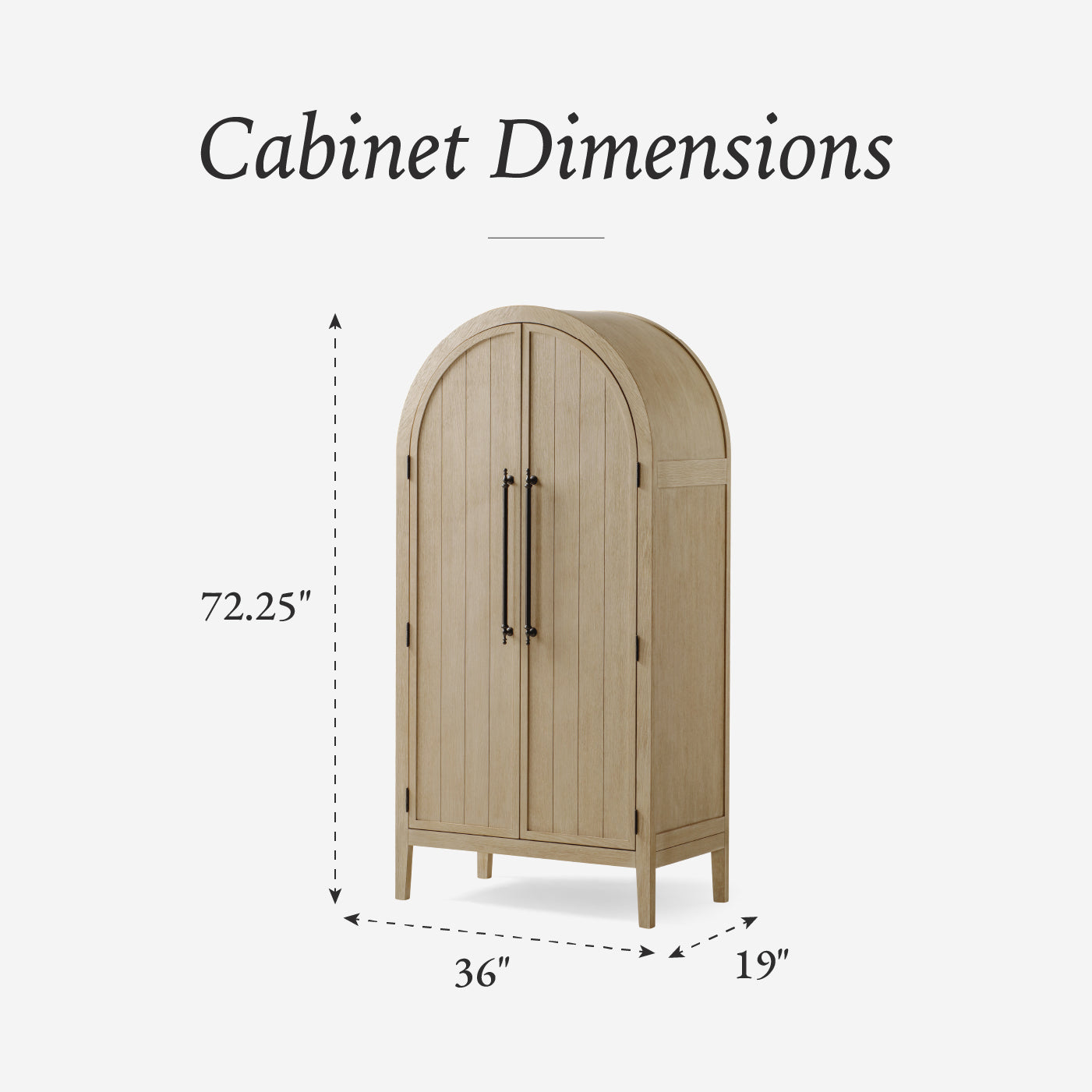 Selene Arched Wooden Cabinet in Cream Finish in Storage Cabinet by Maven Lane