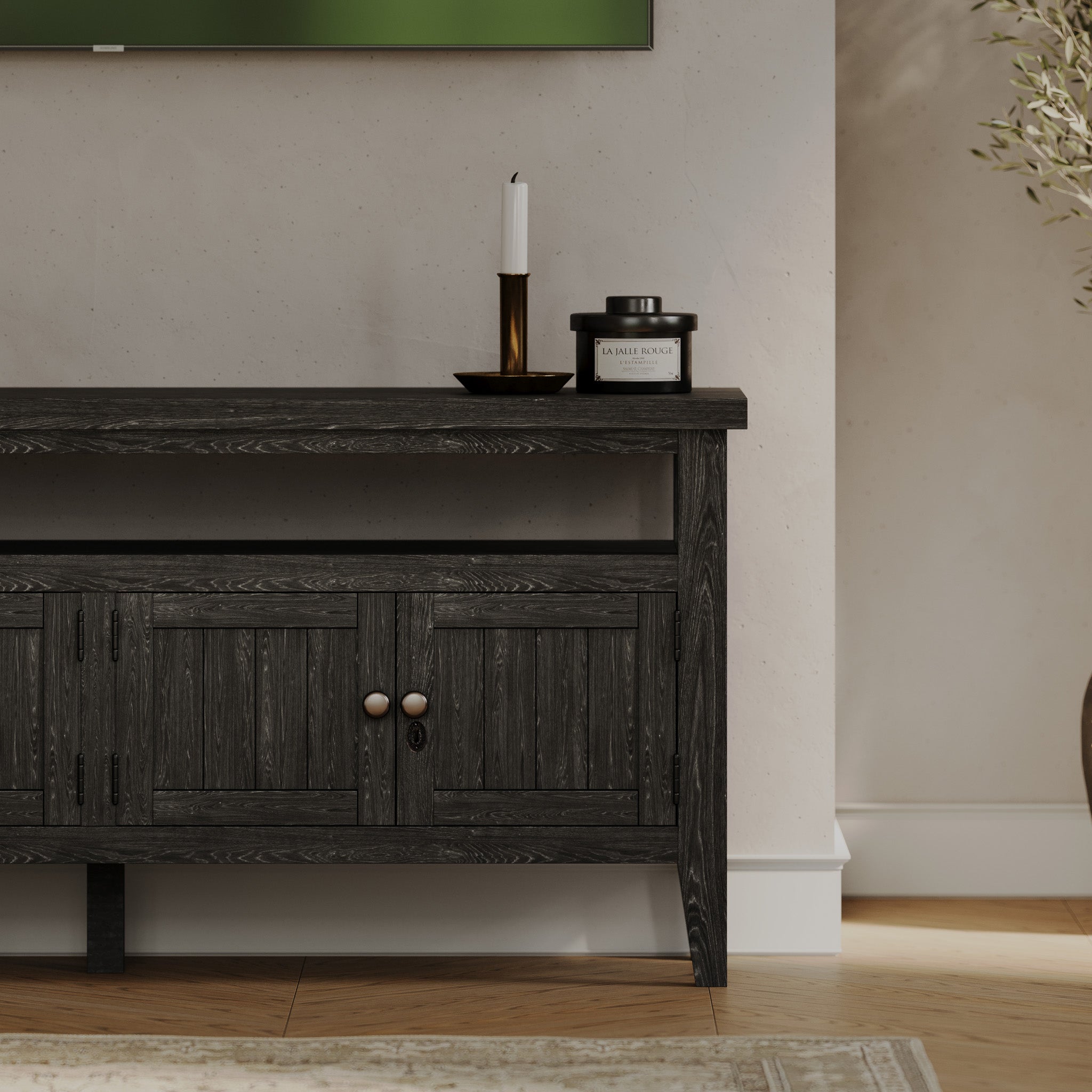 Turner Classical Wooden Media Unit in Antiqued Black Finish in Media Units by VMI