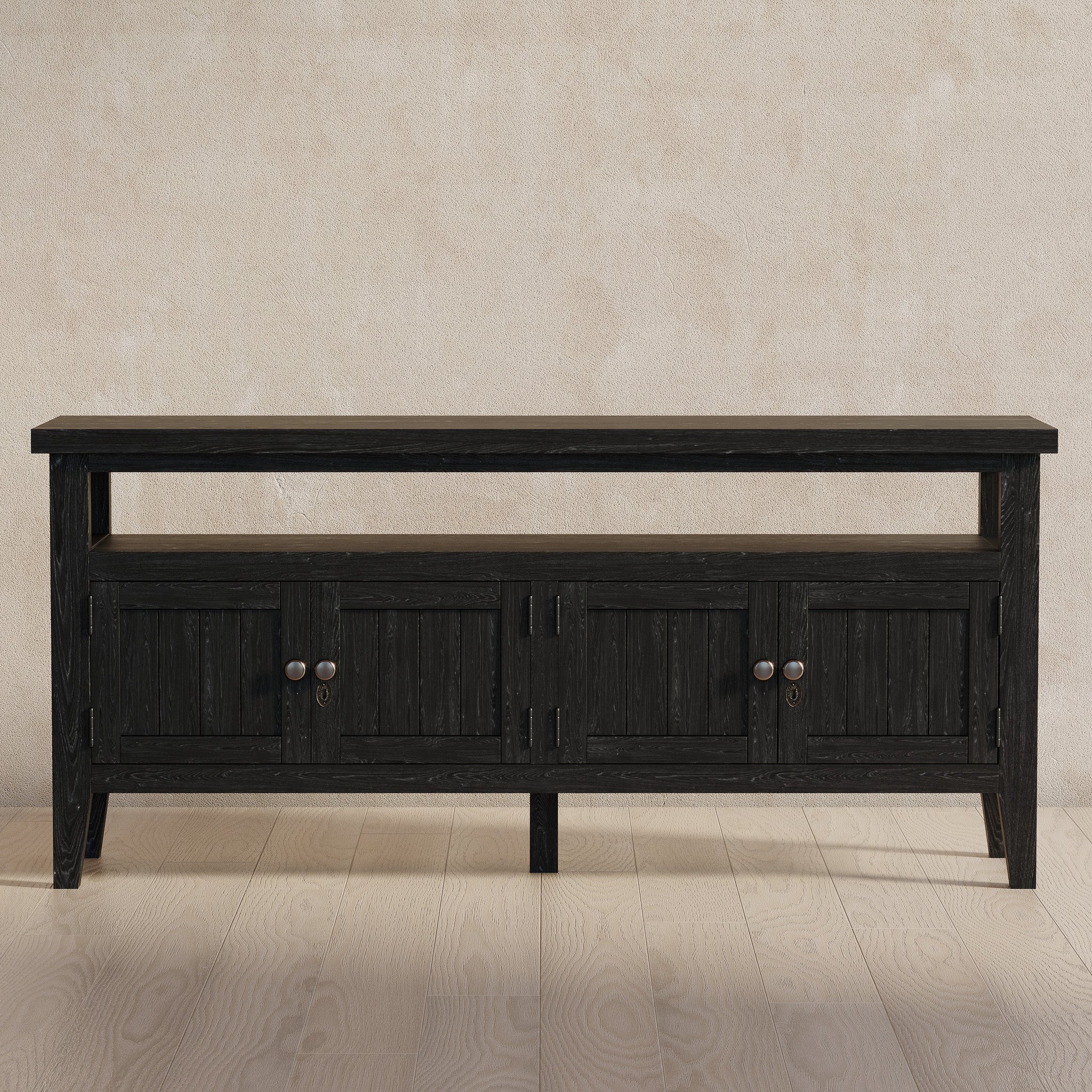 Turner Classical Wooden Media Unit in Antiqued Black Finish in Media Units by VMI